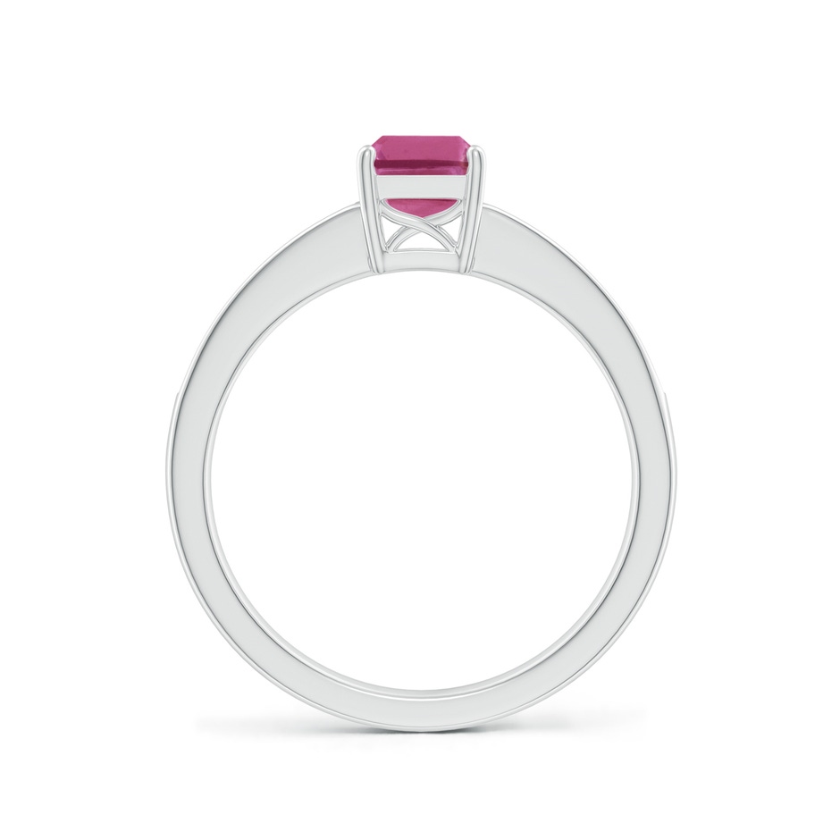 7x5mm AAAA Octagonal Pink Sapphire Cocktail Ring with Diamonds in P950 Platinum side-1