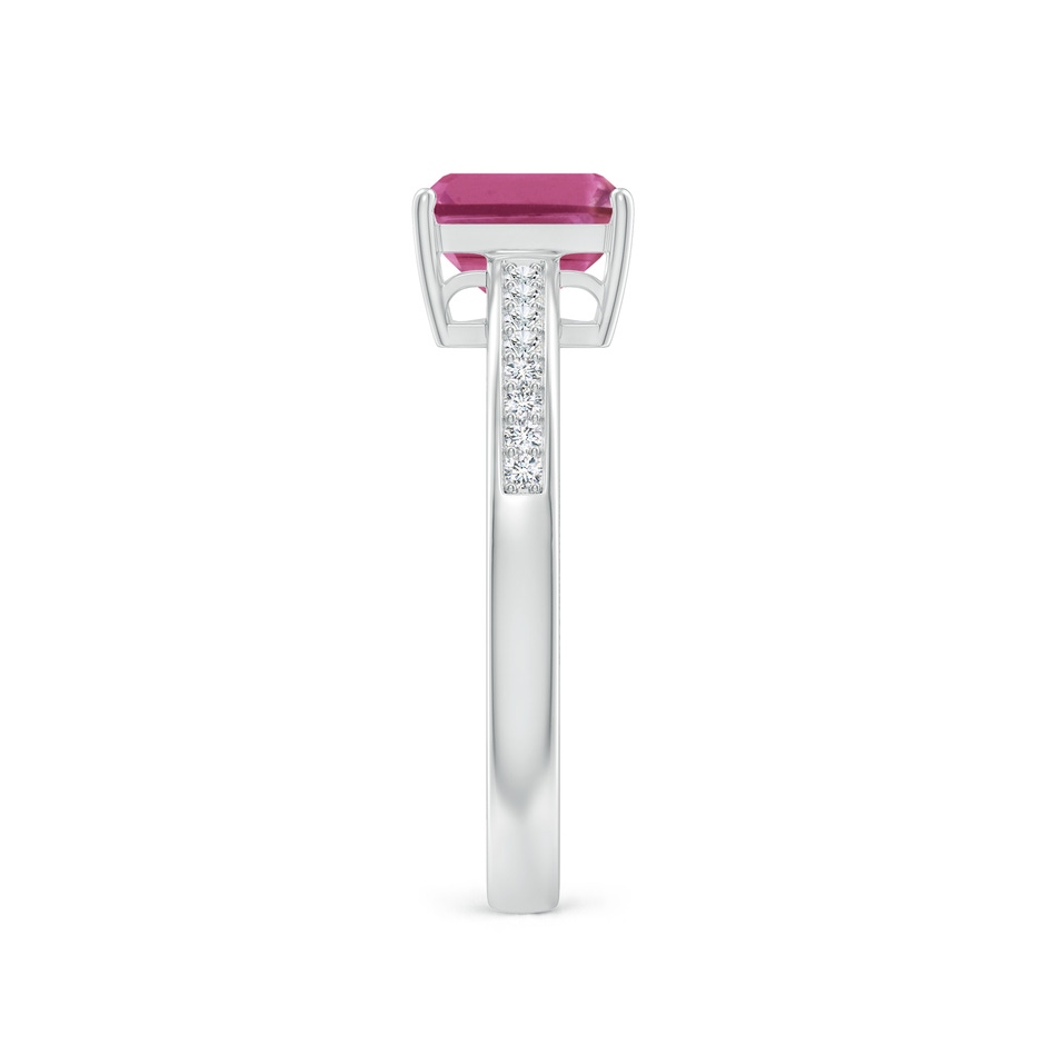 7x5mm AAAA Octagonal Pink Sapphire Cocktail Ring with Diamonds in P950 Platinum side-2