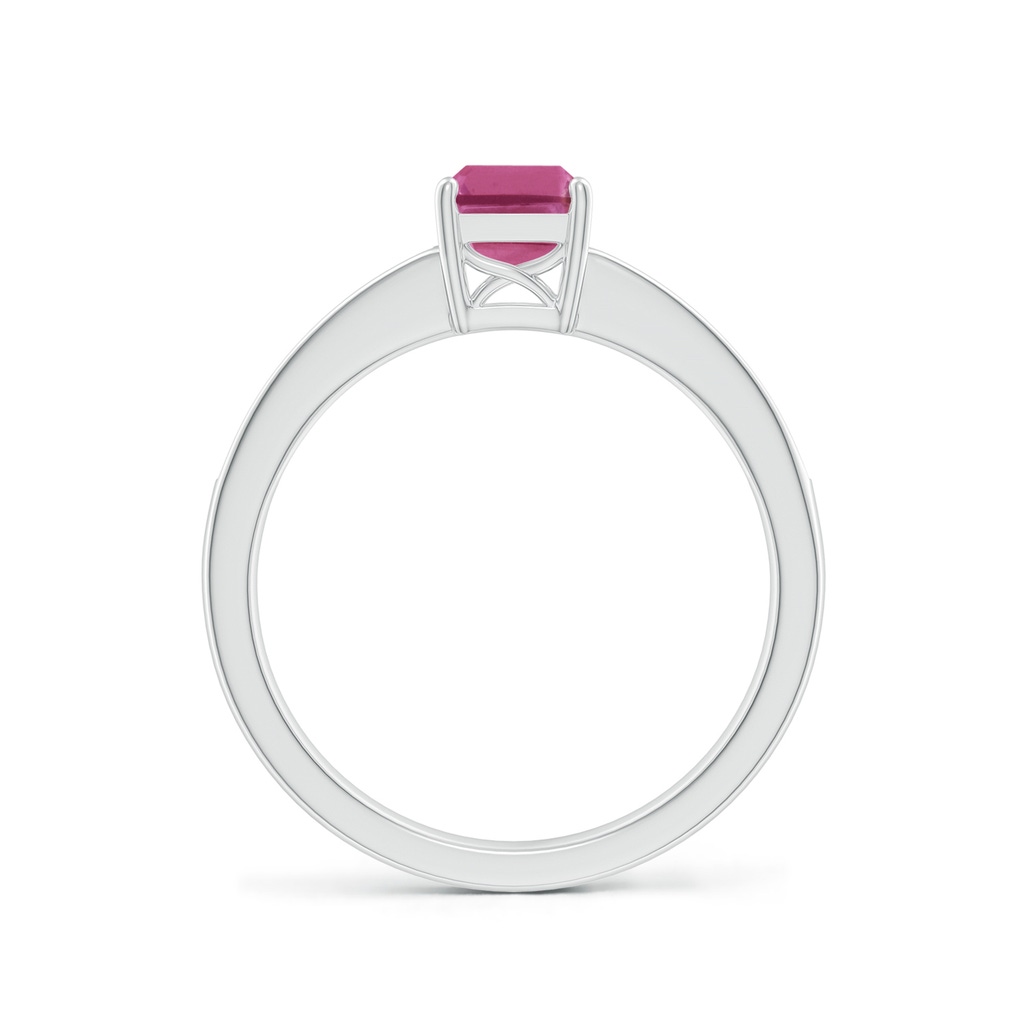 7x5mm AAAA Octagonal Pink Sapphire Cocktail Ring with Diamonds in White Gold Side-1