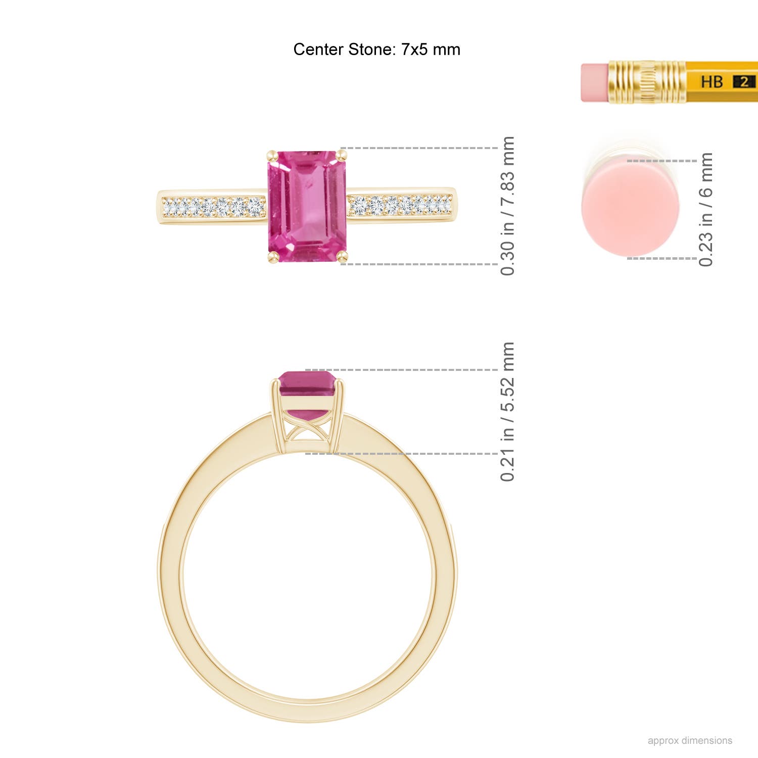 AAAA - Pink Sapphire / 1.28 CT / 14 KT Yellow Gold