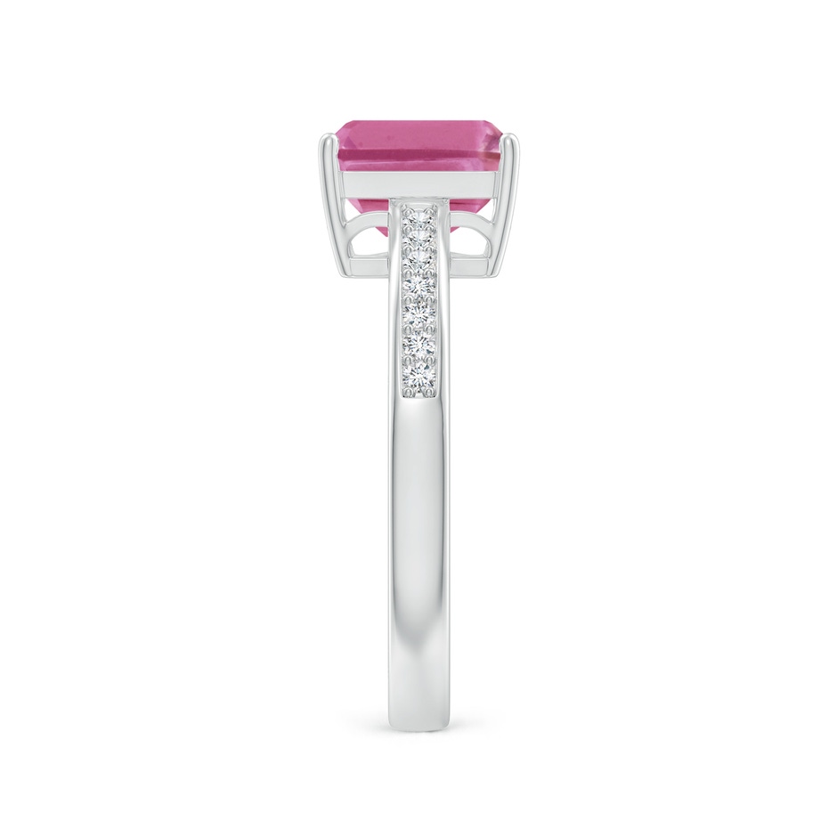 8x6mm AAA Octagonal Pink Sapphire Cocktail Ring with Diamonds in P950 Platinum side-2