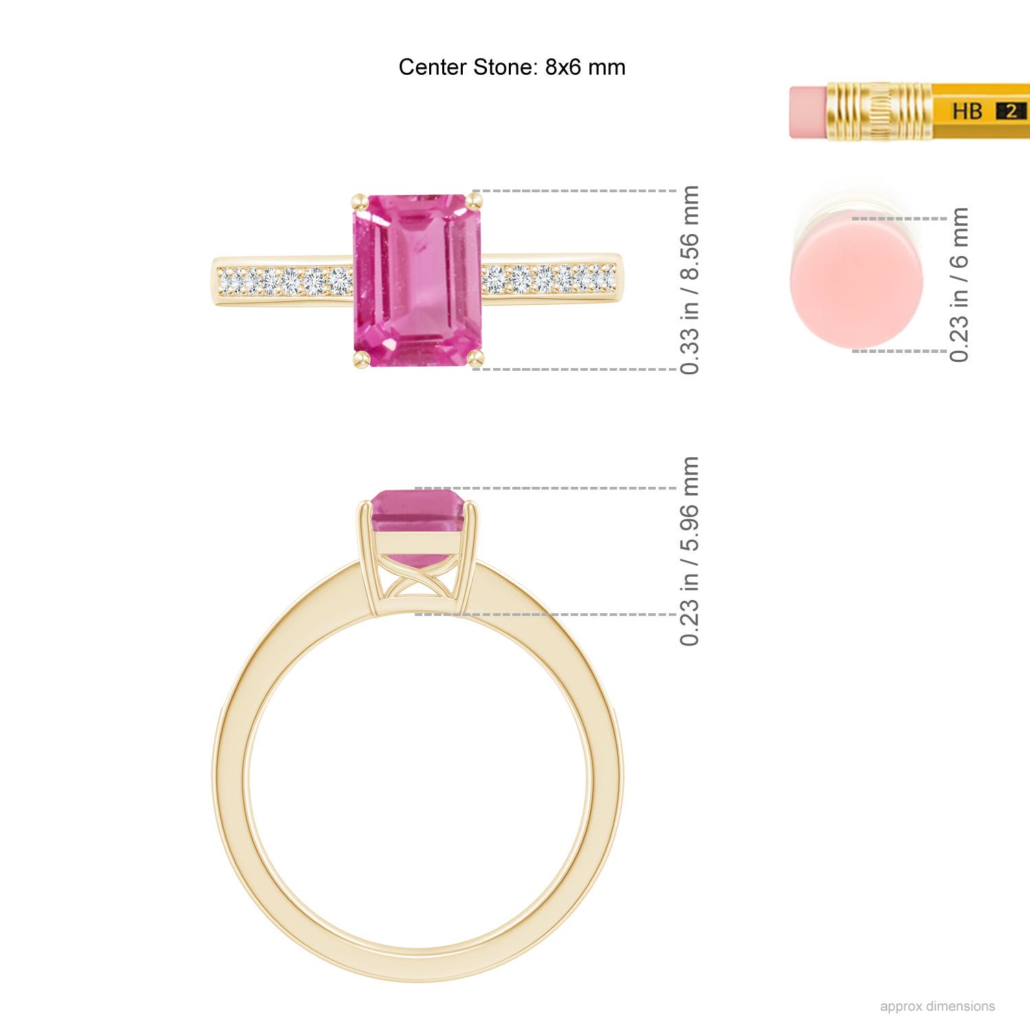 AAA - Pink Sapphire / 1.64 CT / 14 KT Yellow Gold