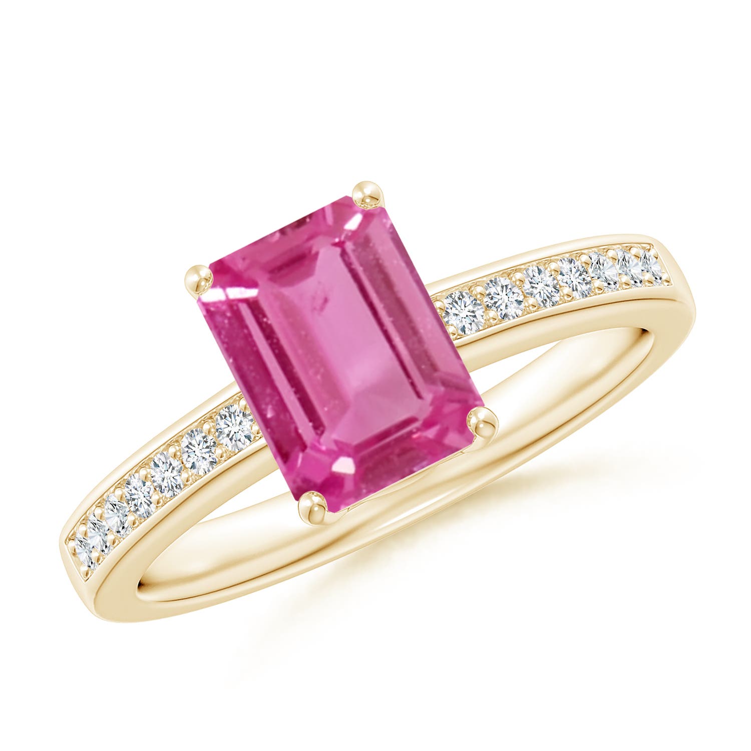 AAAA - Pink Sapphire / 1.64 CT / 14 KT Yellow Gold