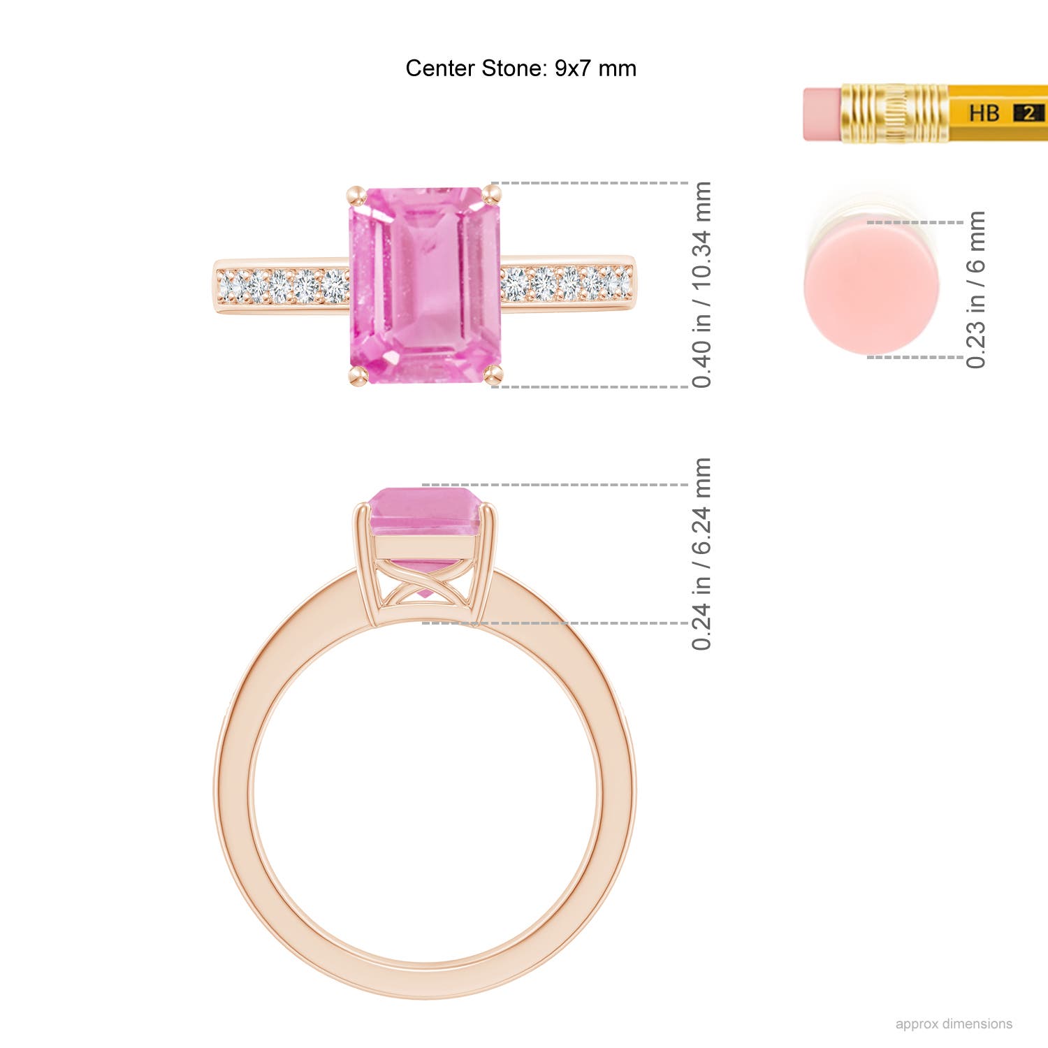 A - Pink Sapphire / 2.14 CT / 14 KT Rose Gold