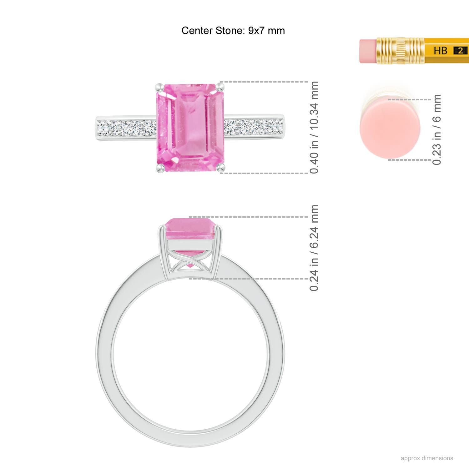 A - Pink Sapphire / 2.14 CT / 14 KT White Gold