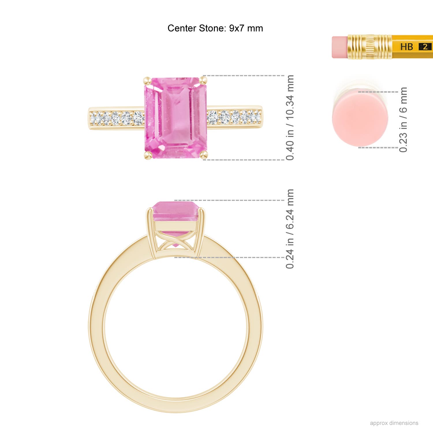 A - Pink Sapphire / 2.14 CT / 14 KT Yellow Gold