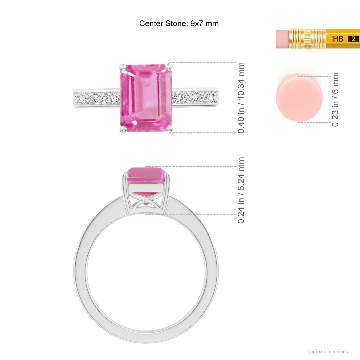 AA - Pink Sapphire / 2.14 CT / 14 KT White Gold