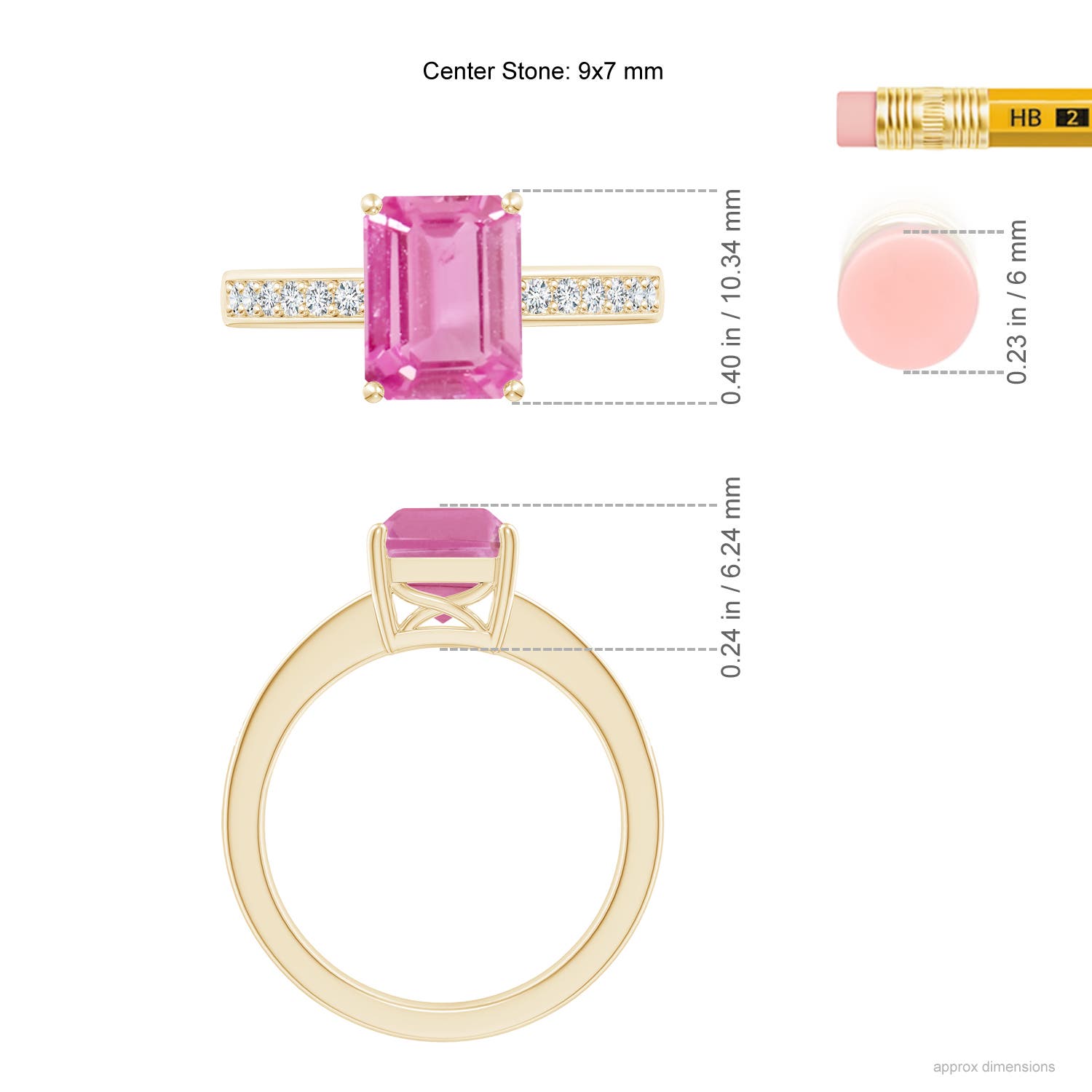 AA - Pink Sapphire / 2.14 CT / 14 KT Yellow Gold