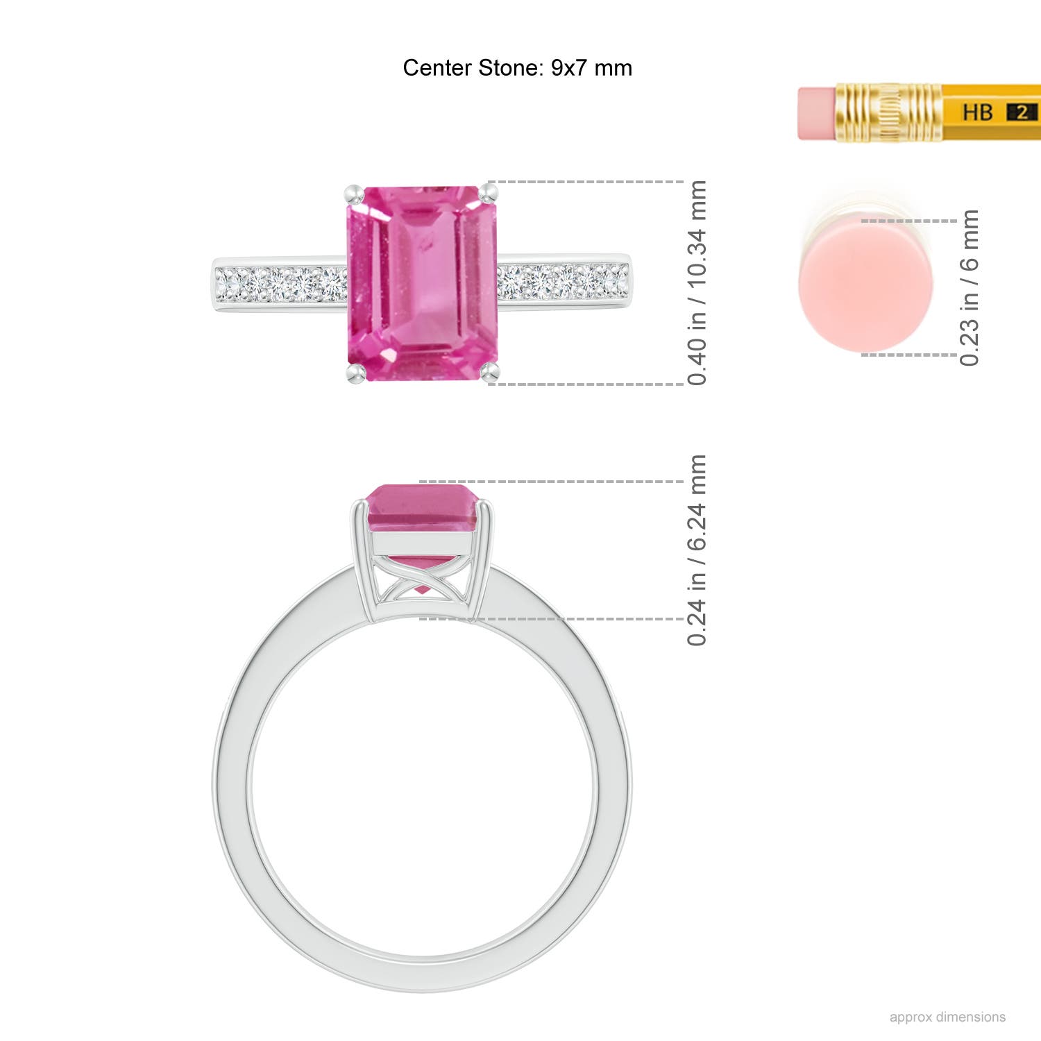 AAA - Pink Sapphire / 2.14 CT / 14 KT White Gold