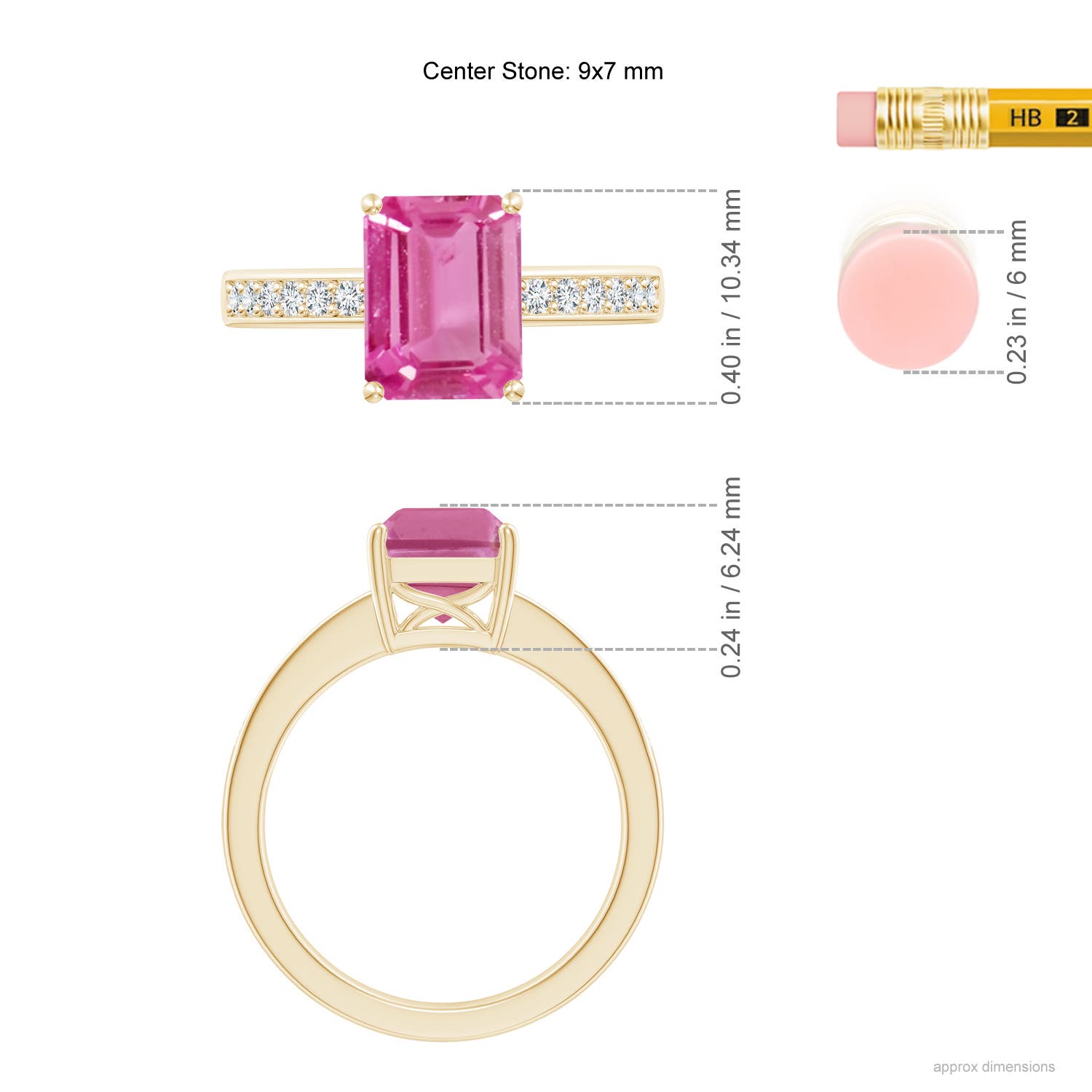 AAA - Pink Sapphire / 2.14 CT / 14 KT Yellow Gold