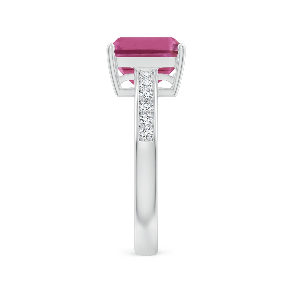 9x7mm AAAA Octagonal Pink Sapphire Cocktail Ring with Diamonds in P950 Platinum Side-2