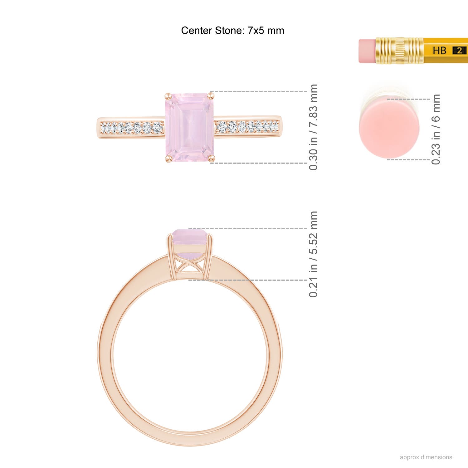 AA - Rose Quartz / 0.98 CT / 14 KT Rose Gold