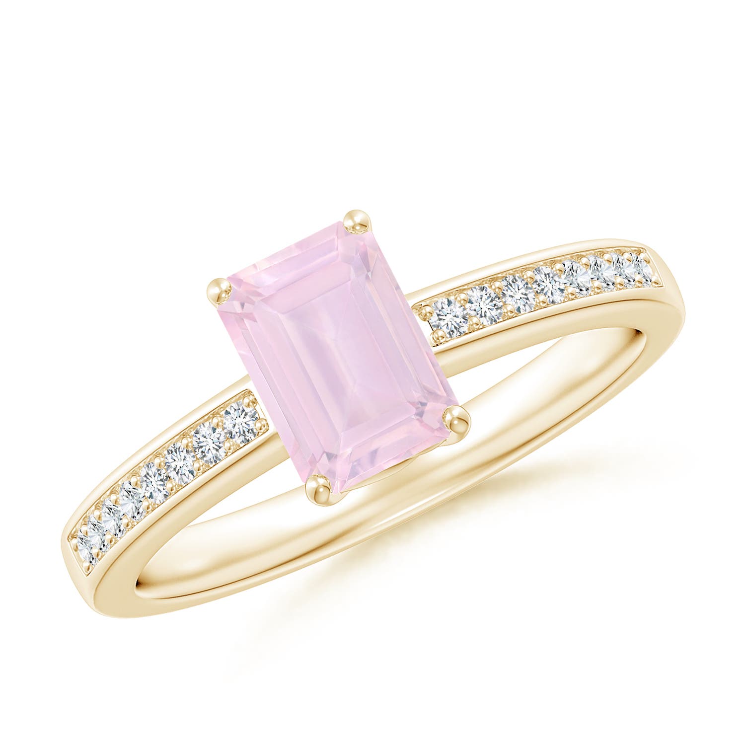 AA - Rose Quartz / 0.98 CT / 14 KT Yellow Gold