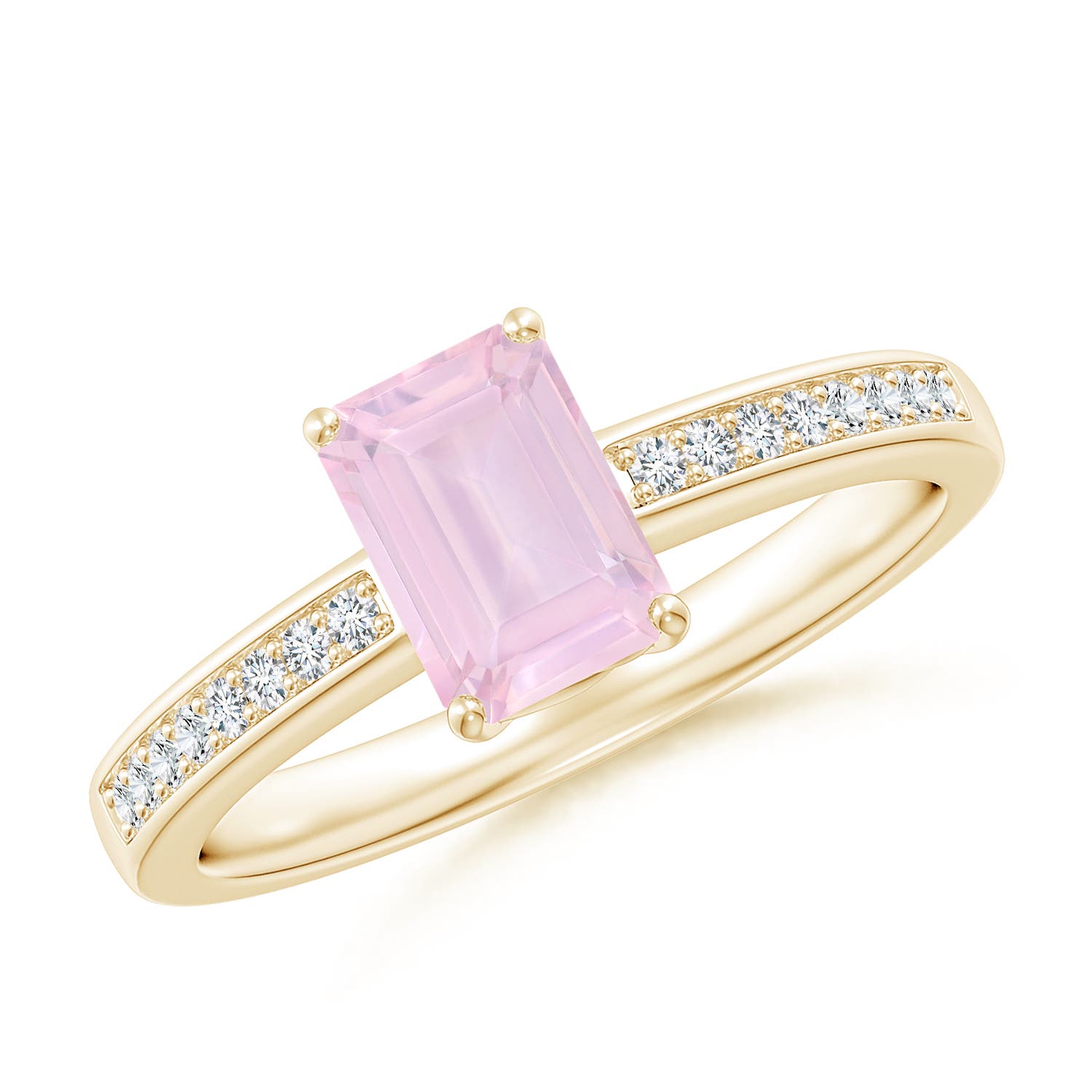 AAA - Rose Quartz / 0.98 CT / 14 KT Yellow Gold