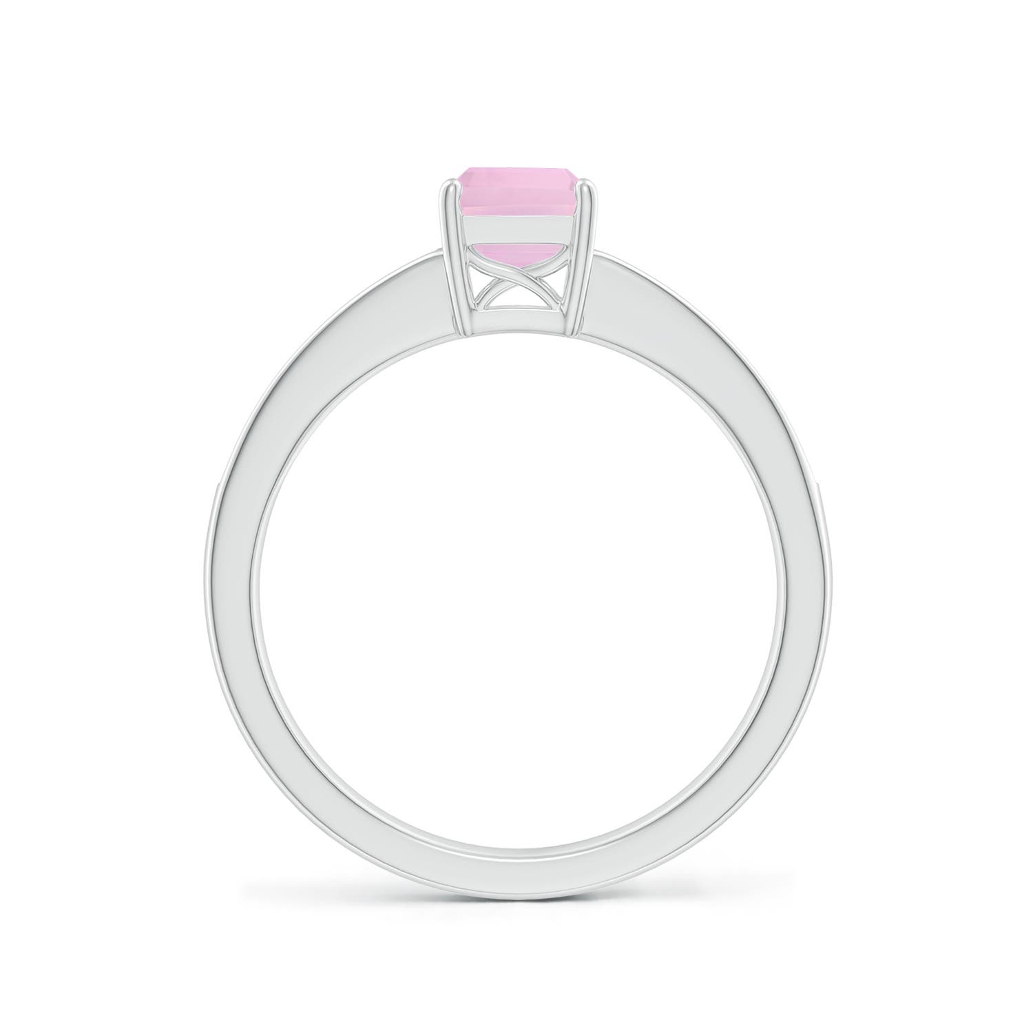 AAAA - Rose Quartz / 0.98 CT / 14 KT White Gold