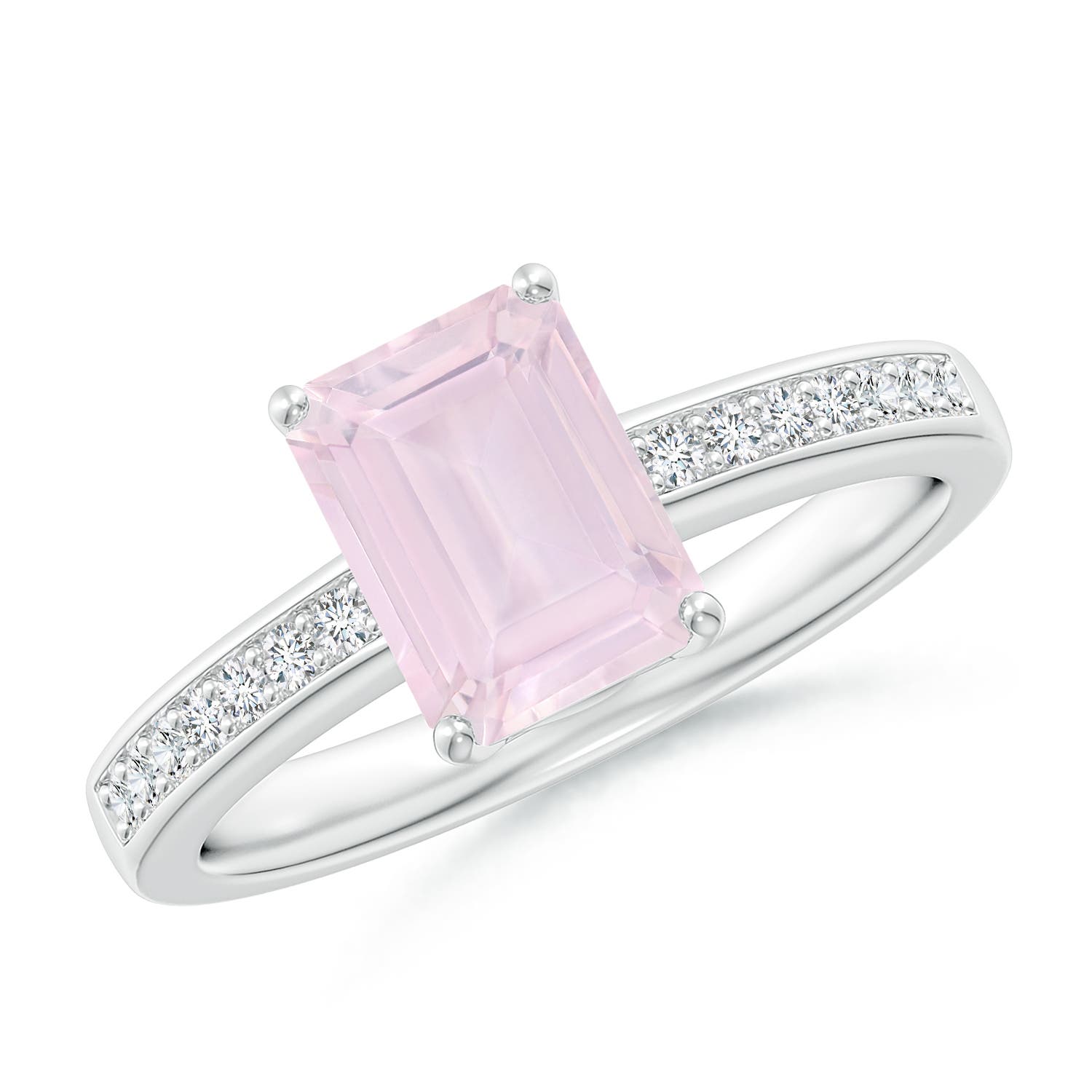 A - Rose Quartz / 1.69 CT / 14 KT White Gold