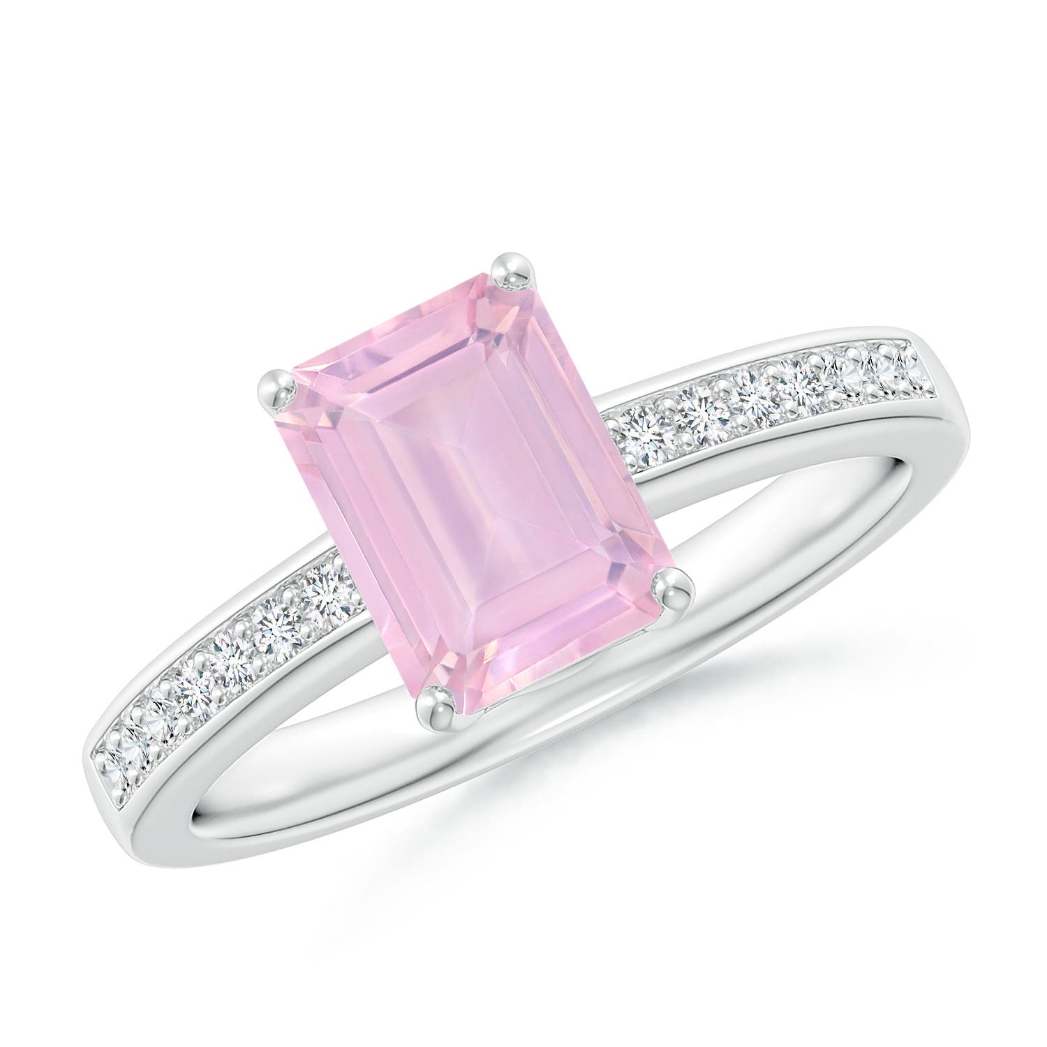 AAAA - Rose Quartz / 1.69 CT / 14 KT White Gold