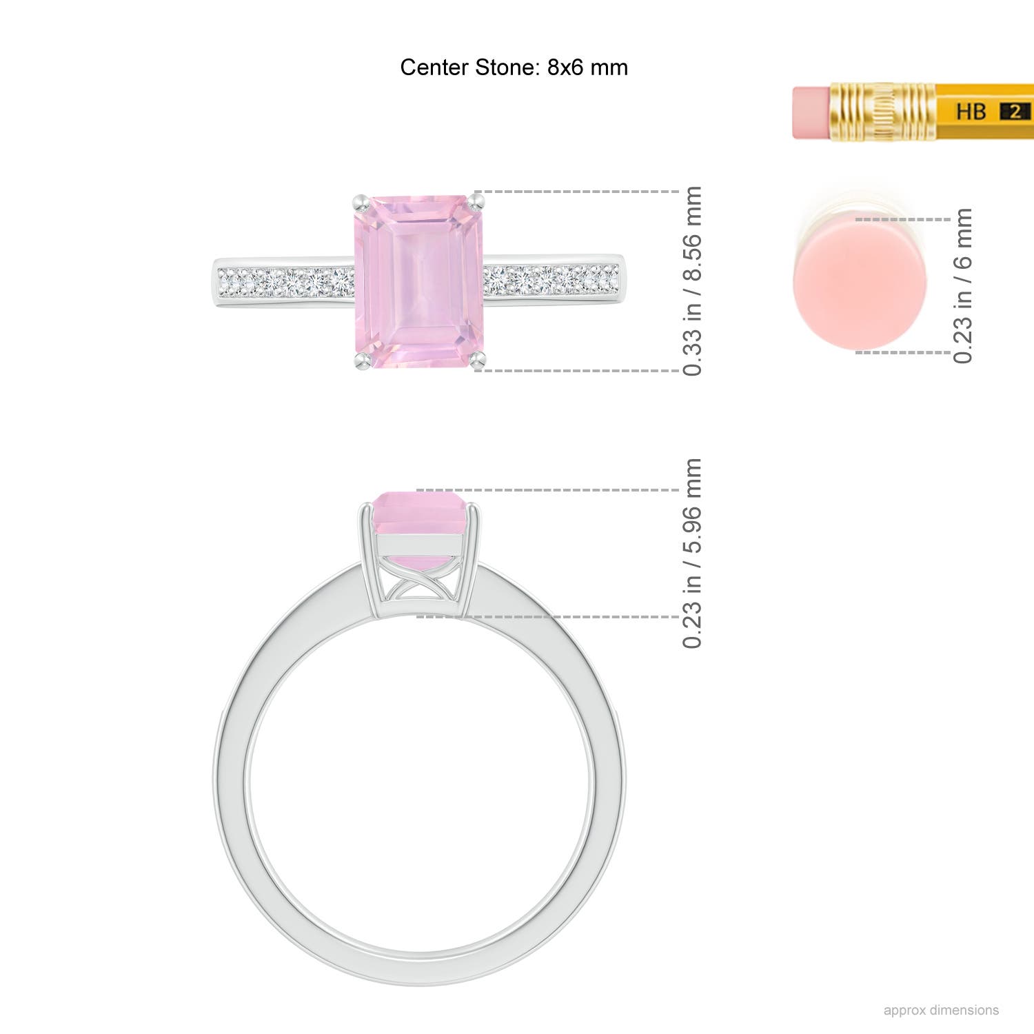 AAAA - Rose Quartz / 1.69 CT / 14 KT White Gold