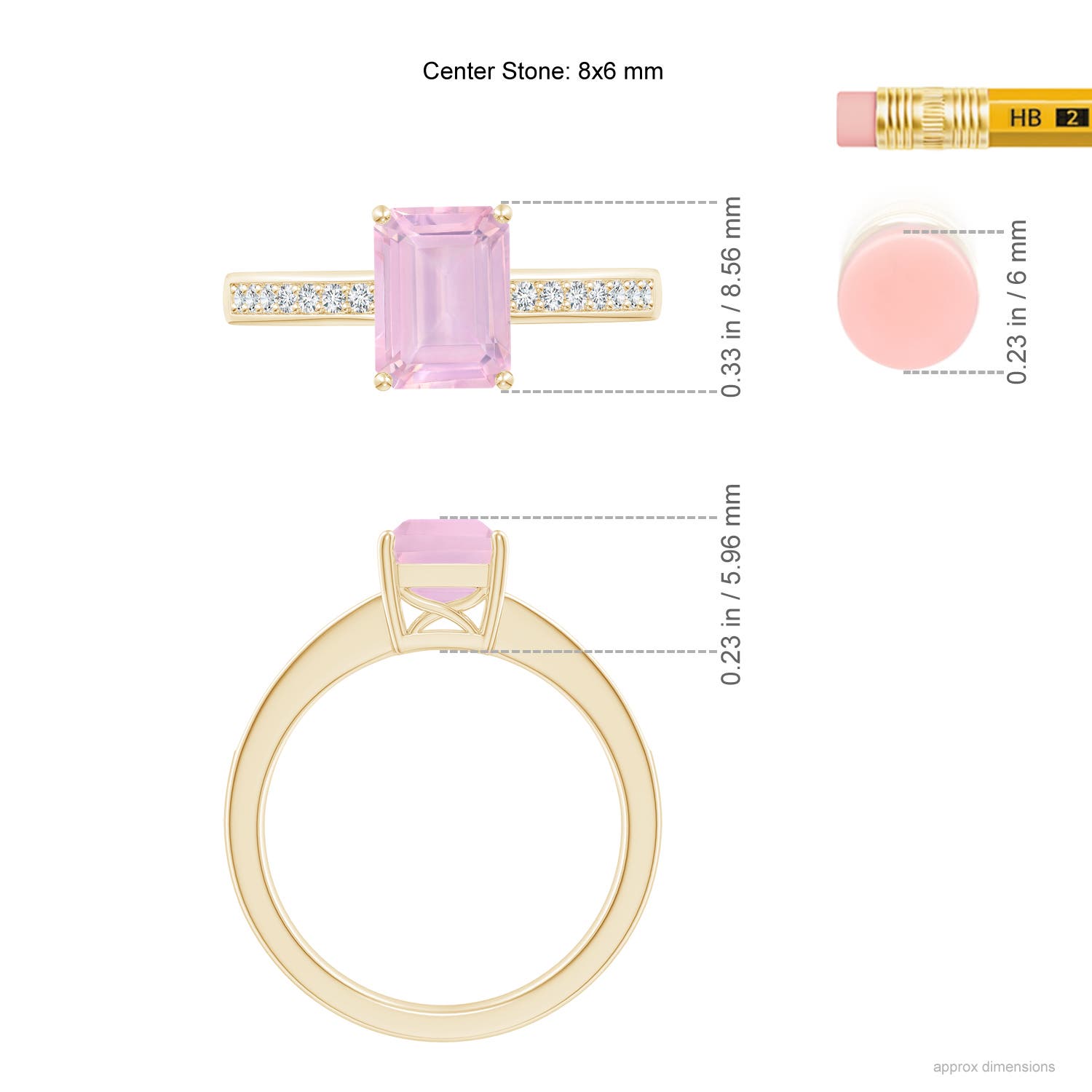 AAAA - Rose Quartz / 1.69 CT / 14 KT Yellow Gold