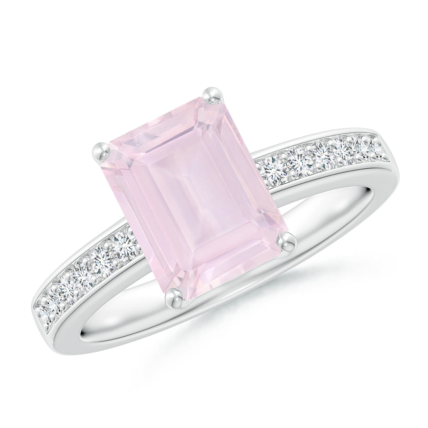 A - Rose Quartz / 2.34 CT / 14 KT White Gold