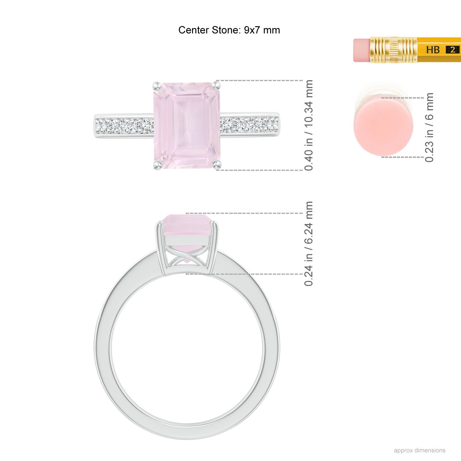 A - Rose Quartz / 2.34 CT / 14 KT White Gold