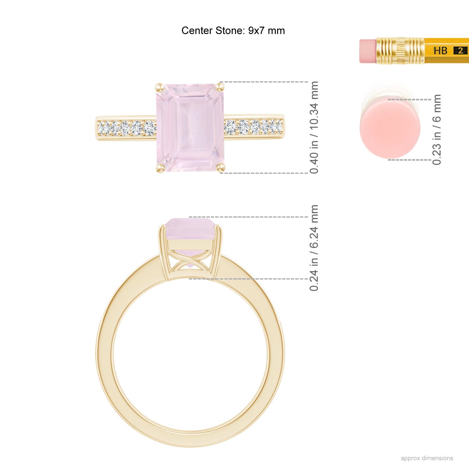 A - Rose Quartz / 2.34 CT / 14 KT Yellow Gold