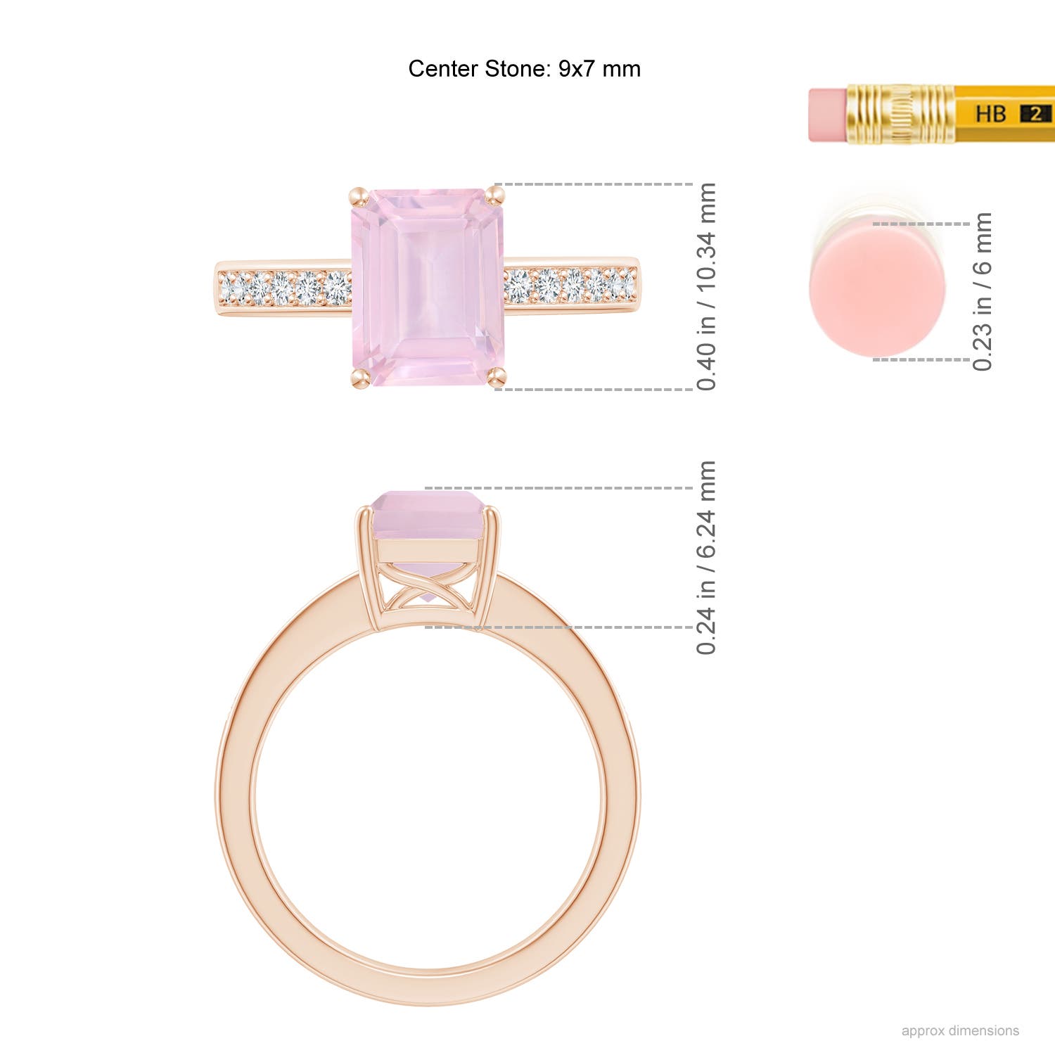 AAA - Rose Quartz / 2.34 CT / 14 KT Rose Gold