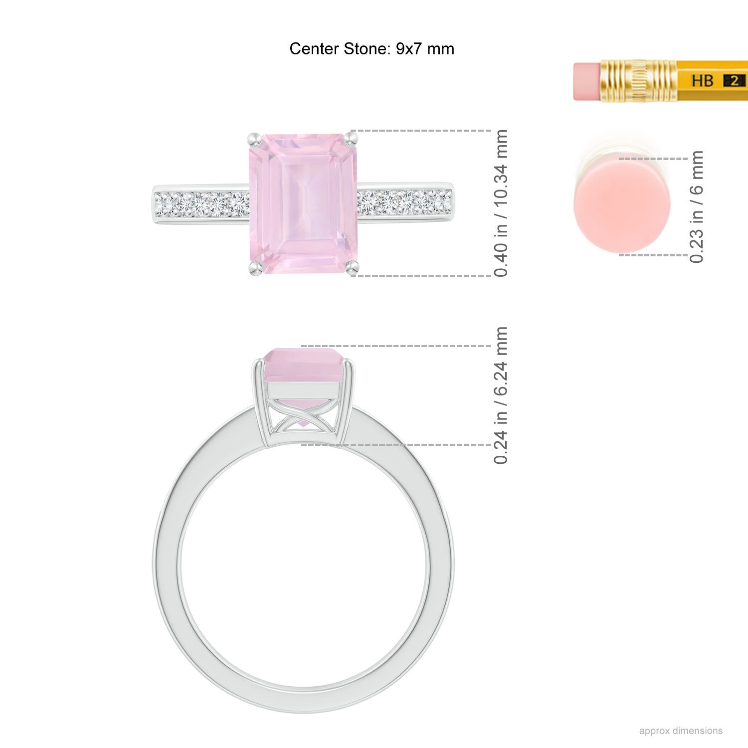 AAA - Rose Quartz / 2.34 CT / 14 KT White Gold