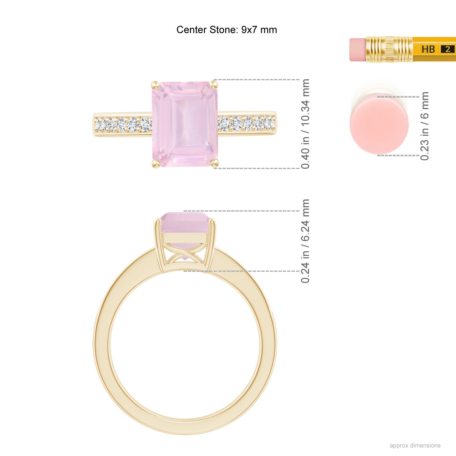 AAA - Rose Quartz / 2.34 CT / 14 KT Yellow Gold