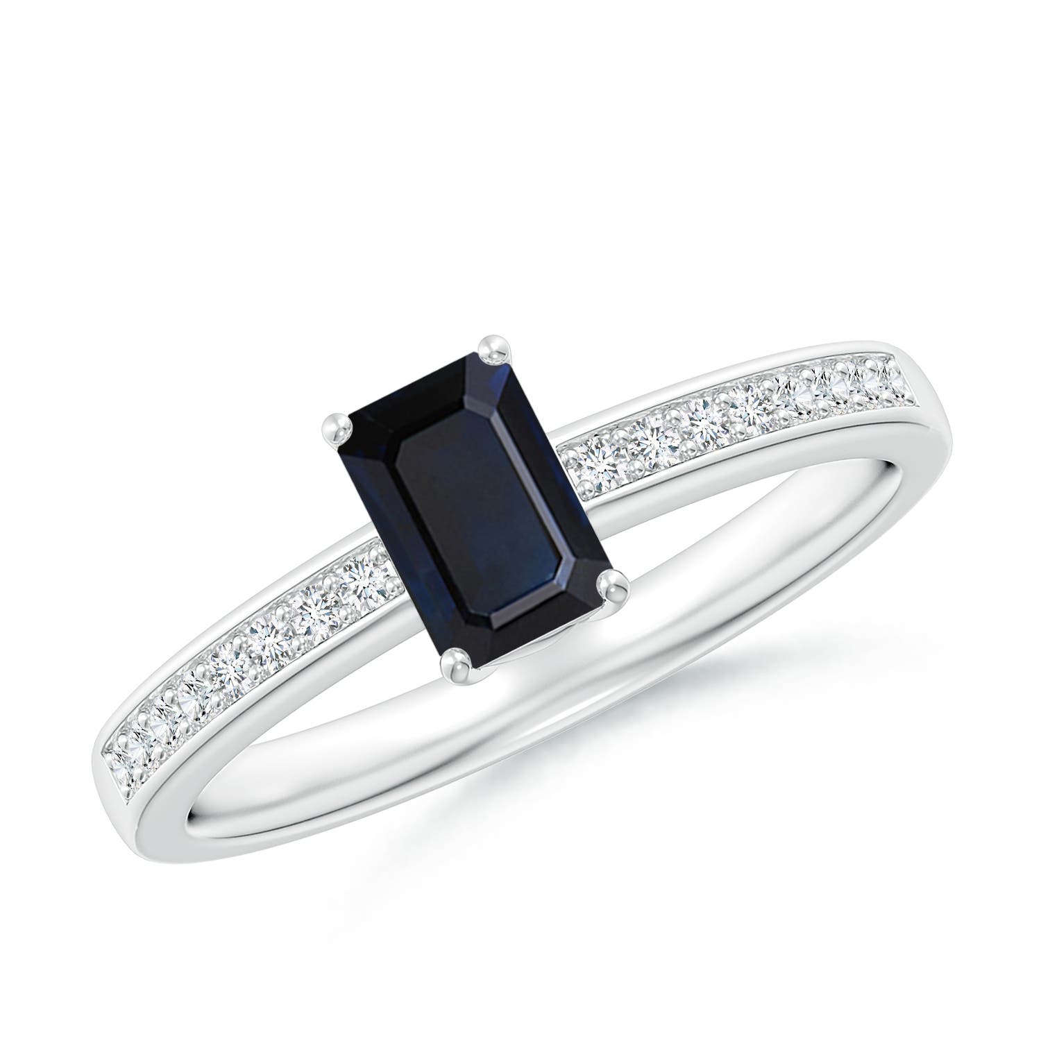 A - Blue Sapphire / 0.76 CT / 14 KT White Gold