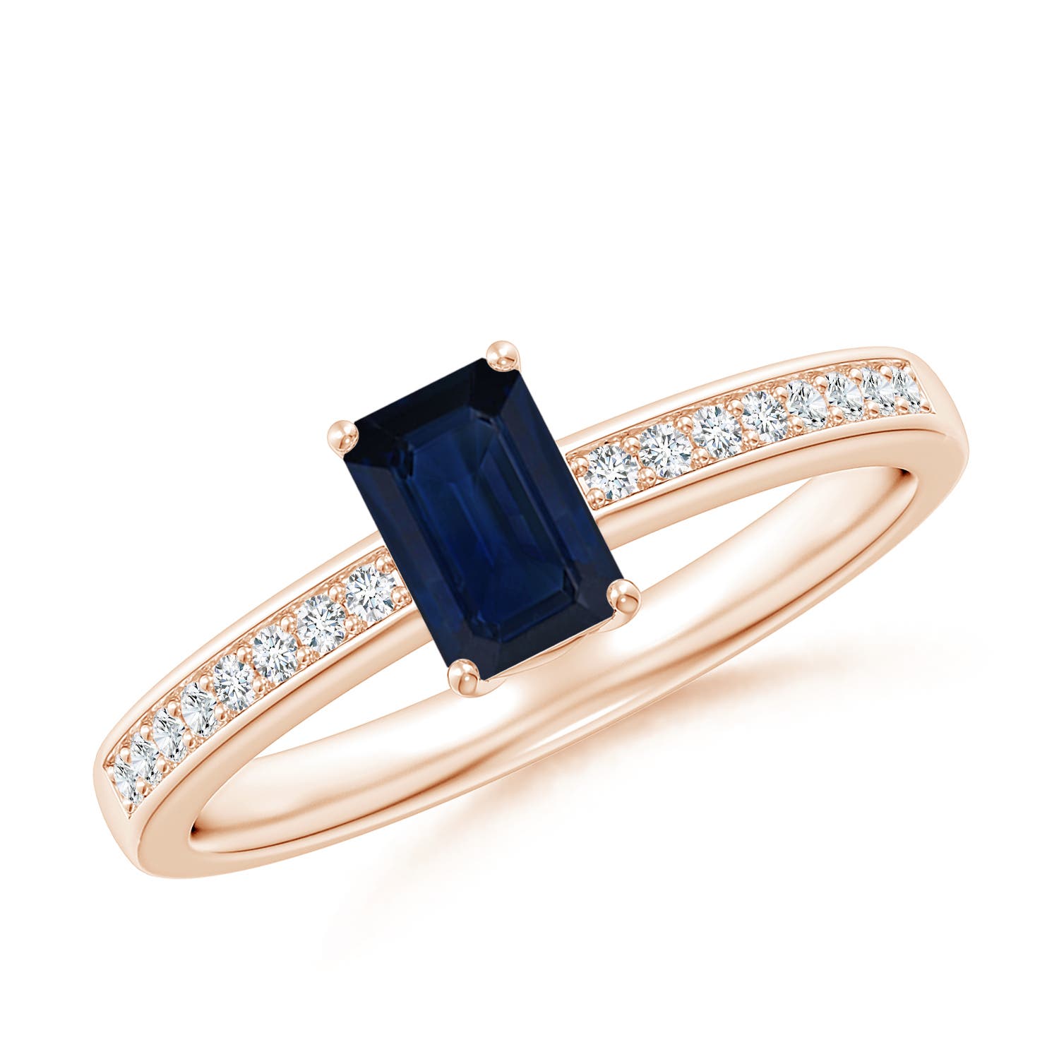 AA - Blue Sapphire / 0.76 CT / 14 KT Rose Gold