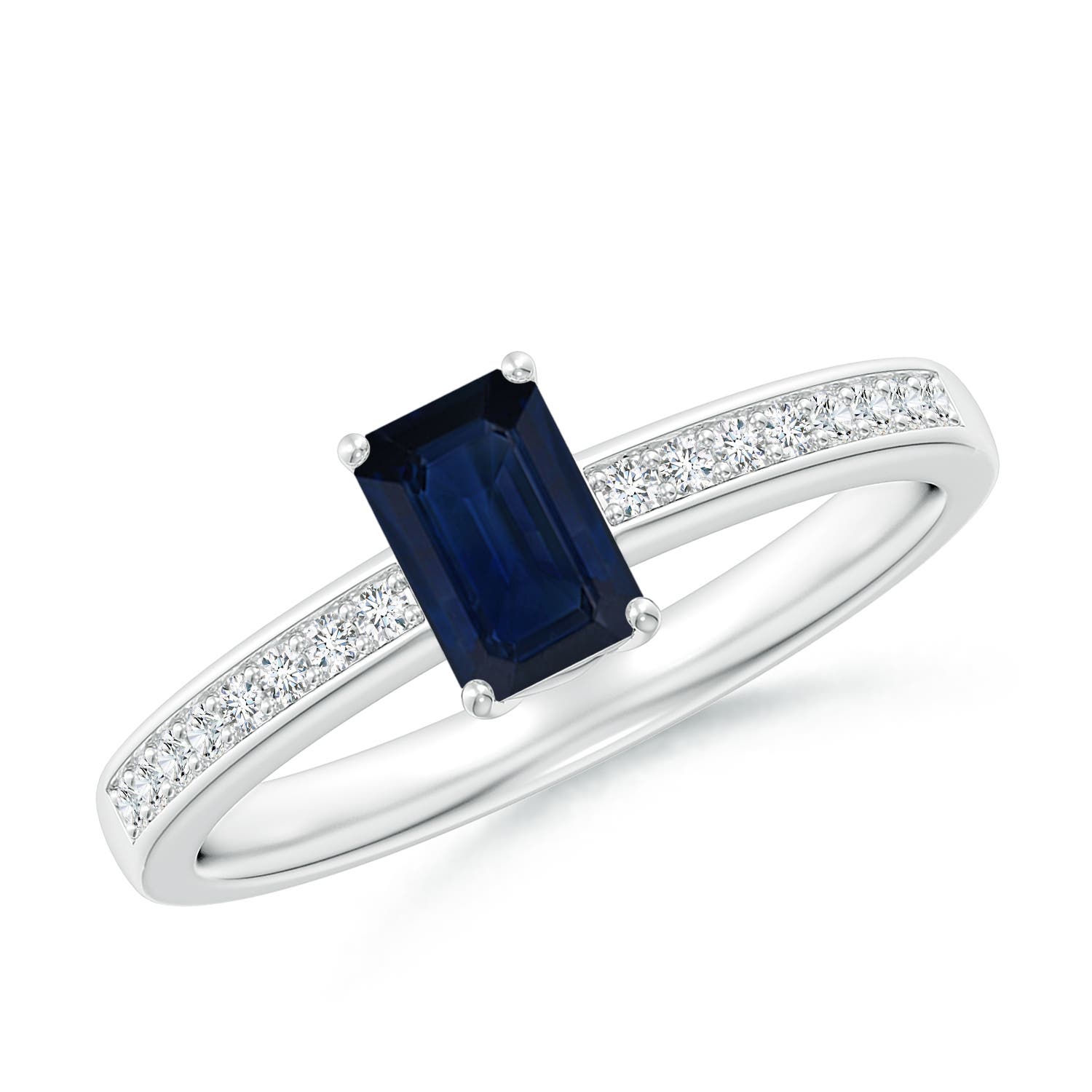 AA - Blue Sapphire / 0.76 CT / 14 KT White Gold