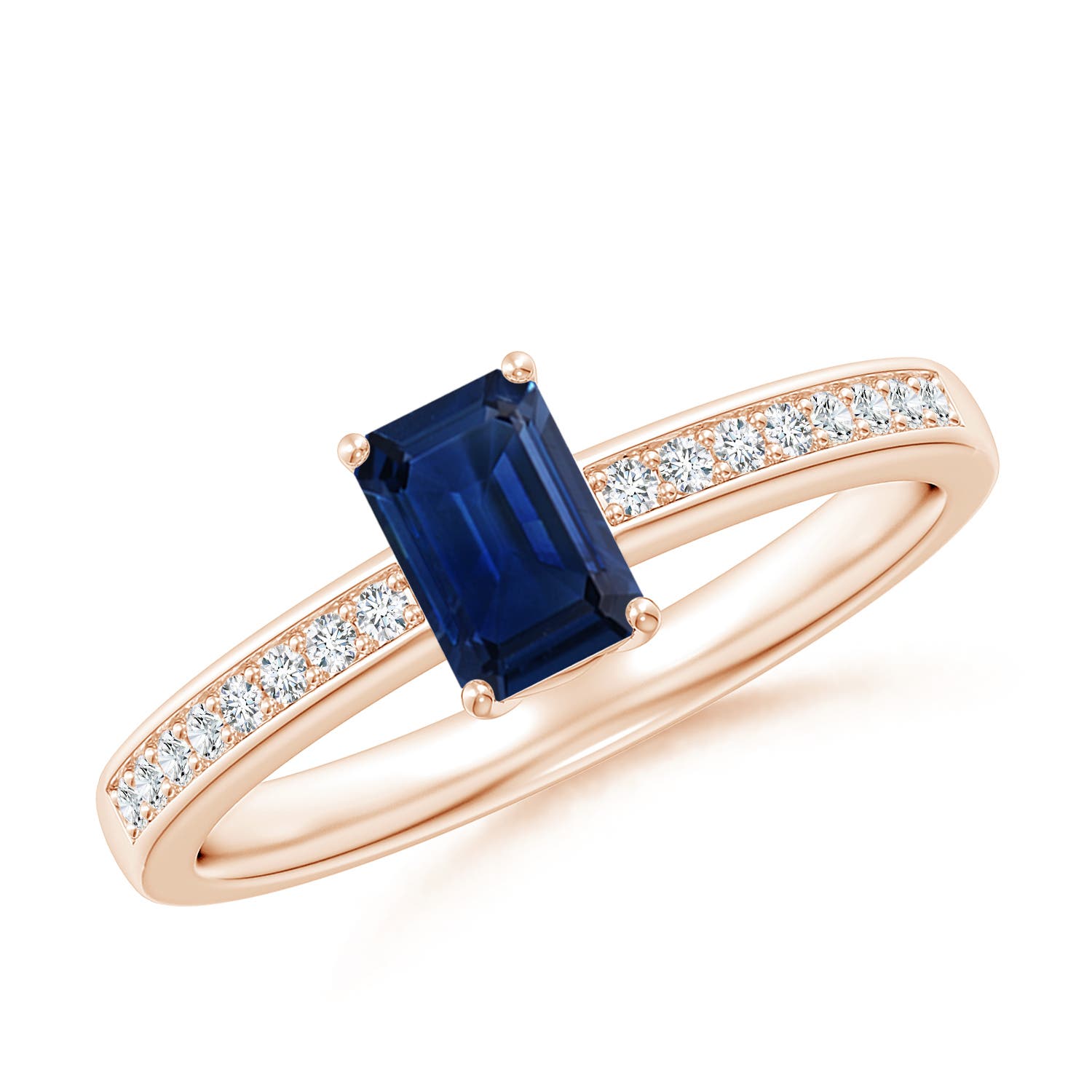 AAA - Blue Sapphire / 0.76 CT / 14 KT Rose Gold