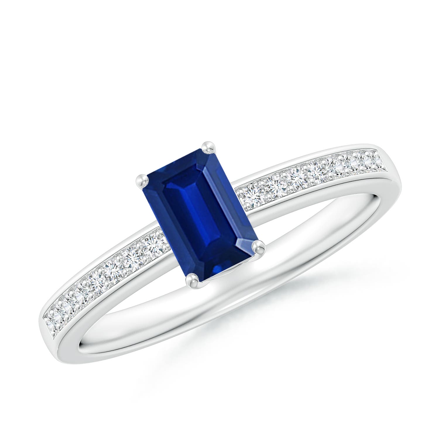 AAAA - Blue Sapphire / 0.76 CT / 14 KT White Gold