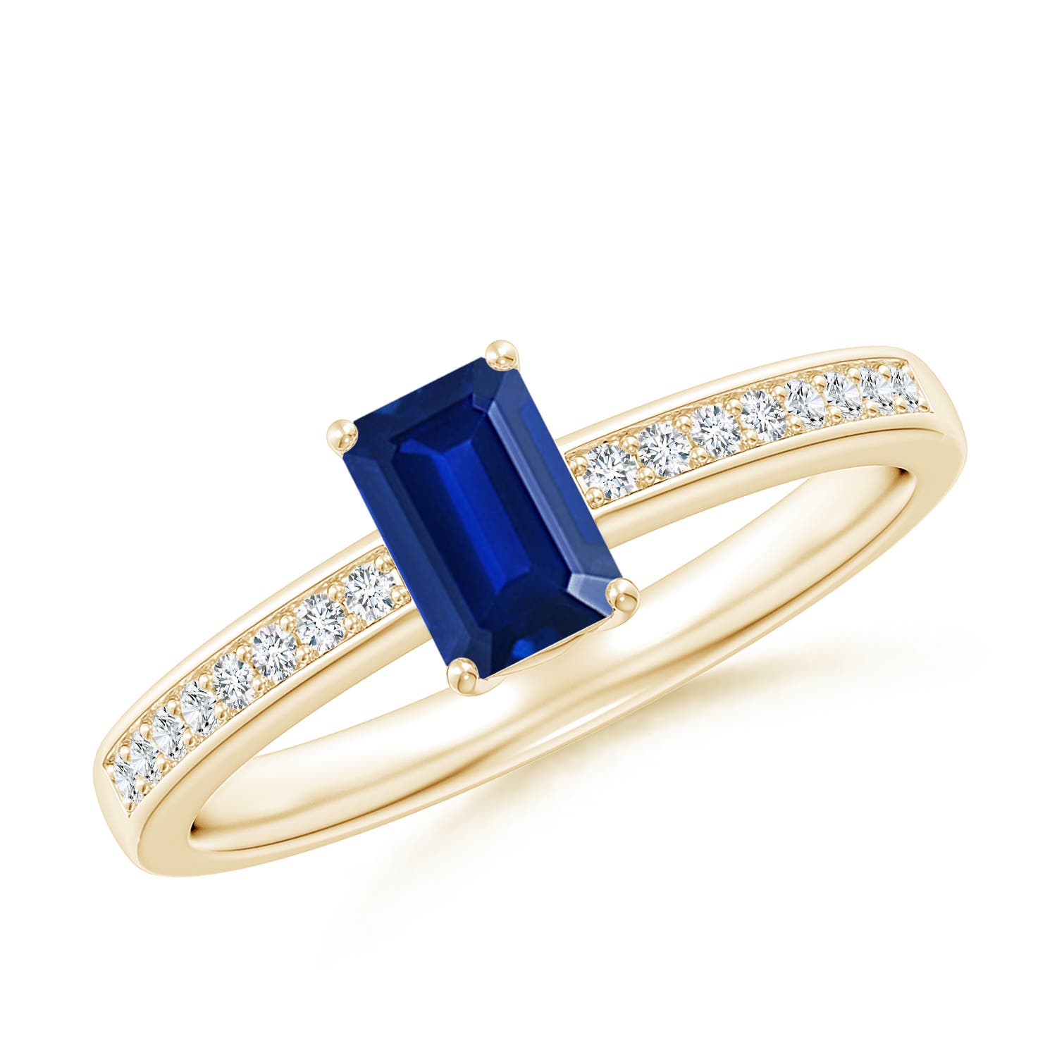 AAAA - Blue Sapphire / 0.76 CT / 14 KT Yellow Gold