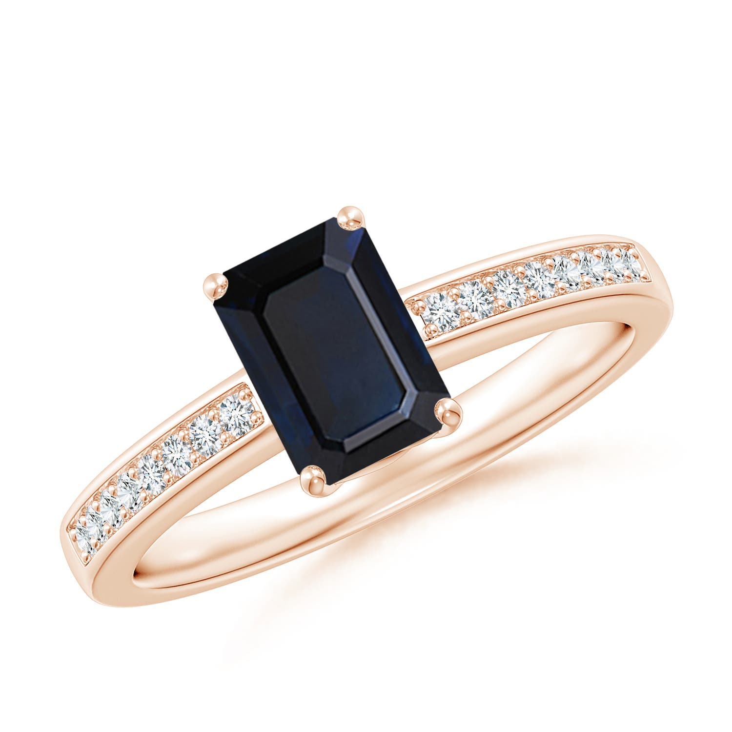 A - Blue Sapphire / 1.18 CT / 14 KT Rose Gold