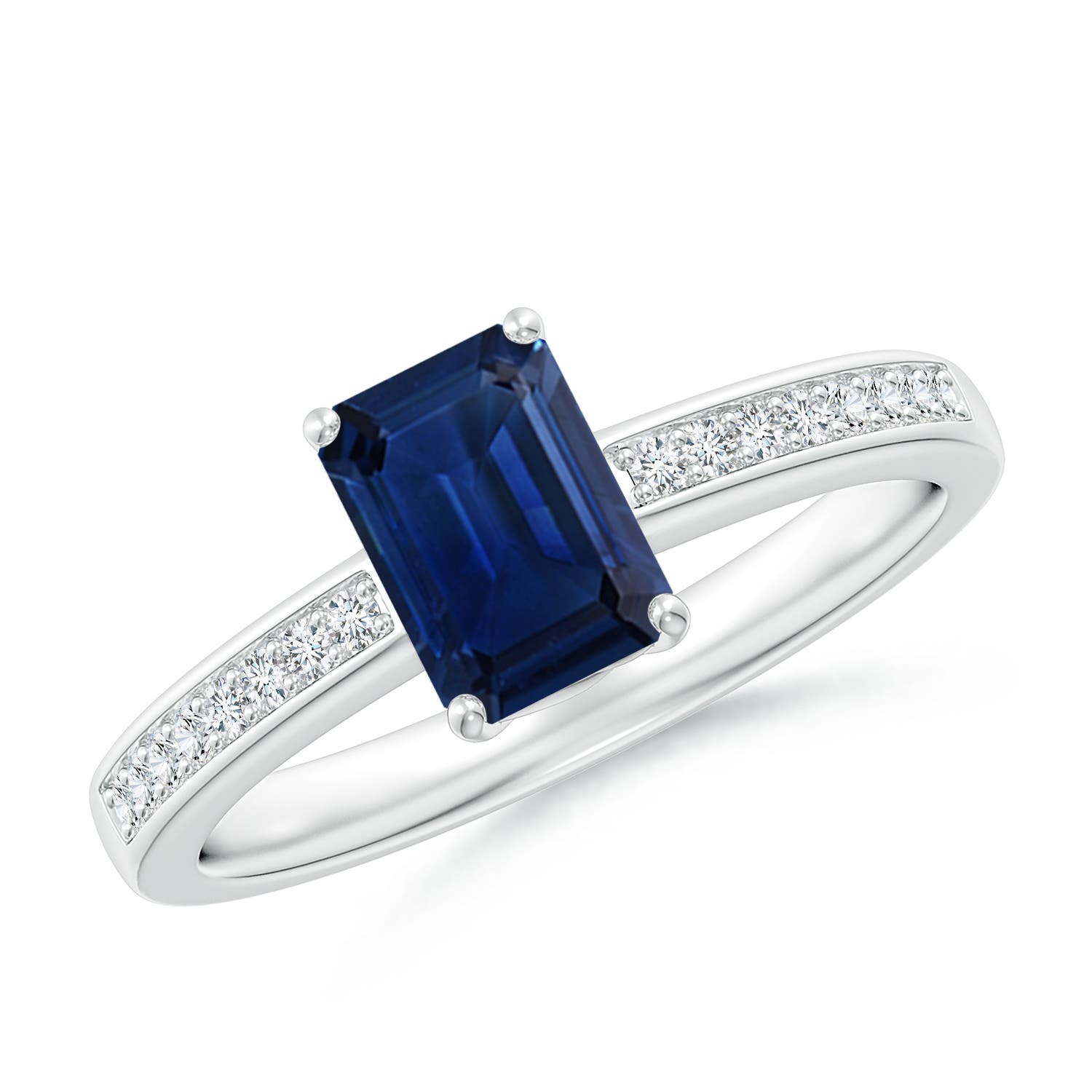 AAA - Blue Sapphire / 1.18 CT / 14 KT White Gold