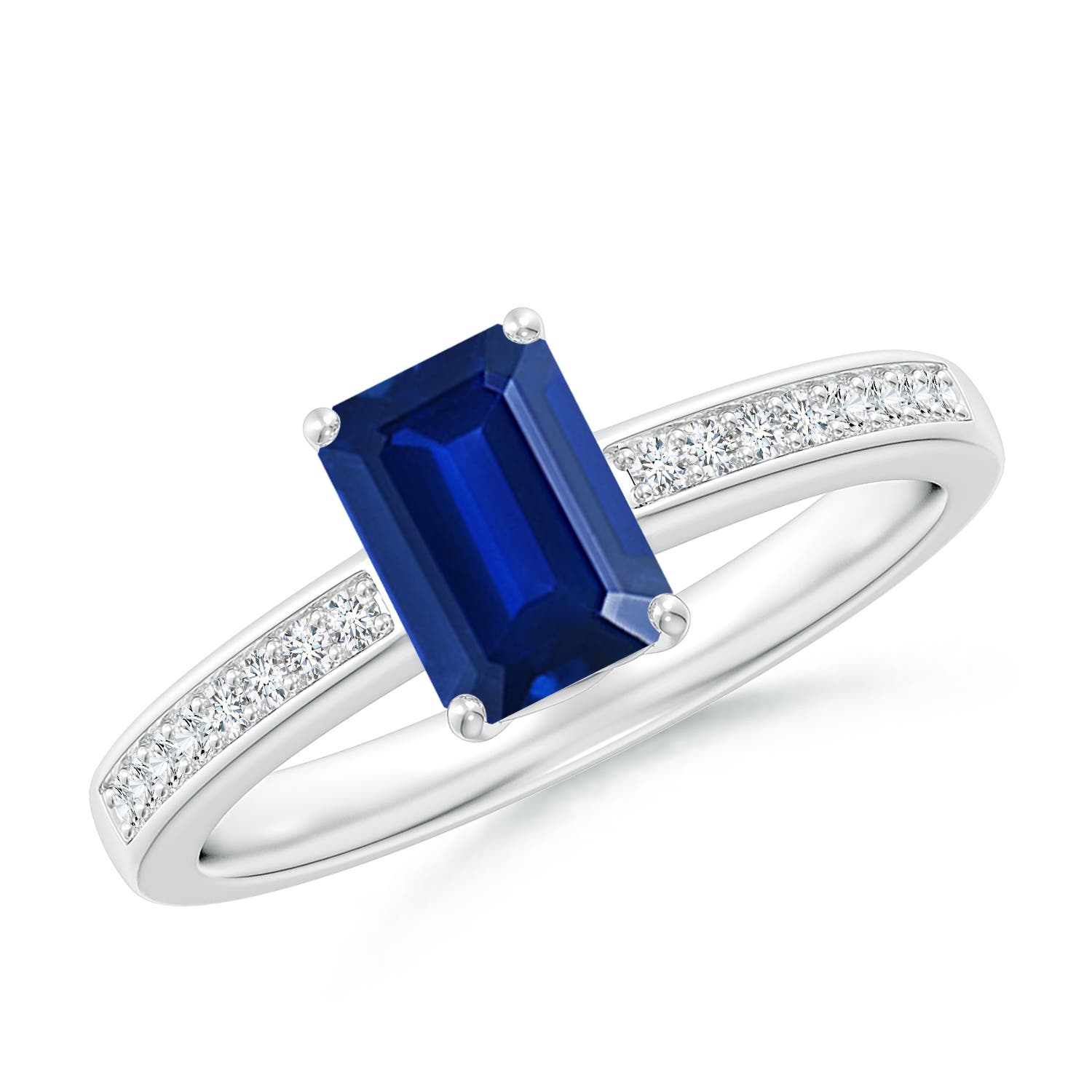 AAAA - Blue Sapphire / 1.18 CT / 14 KT White Gold