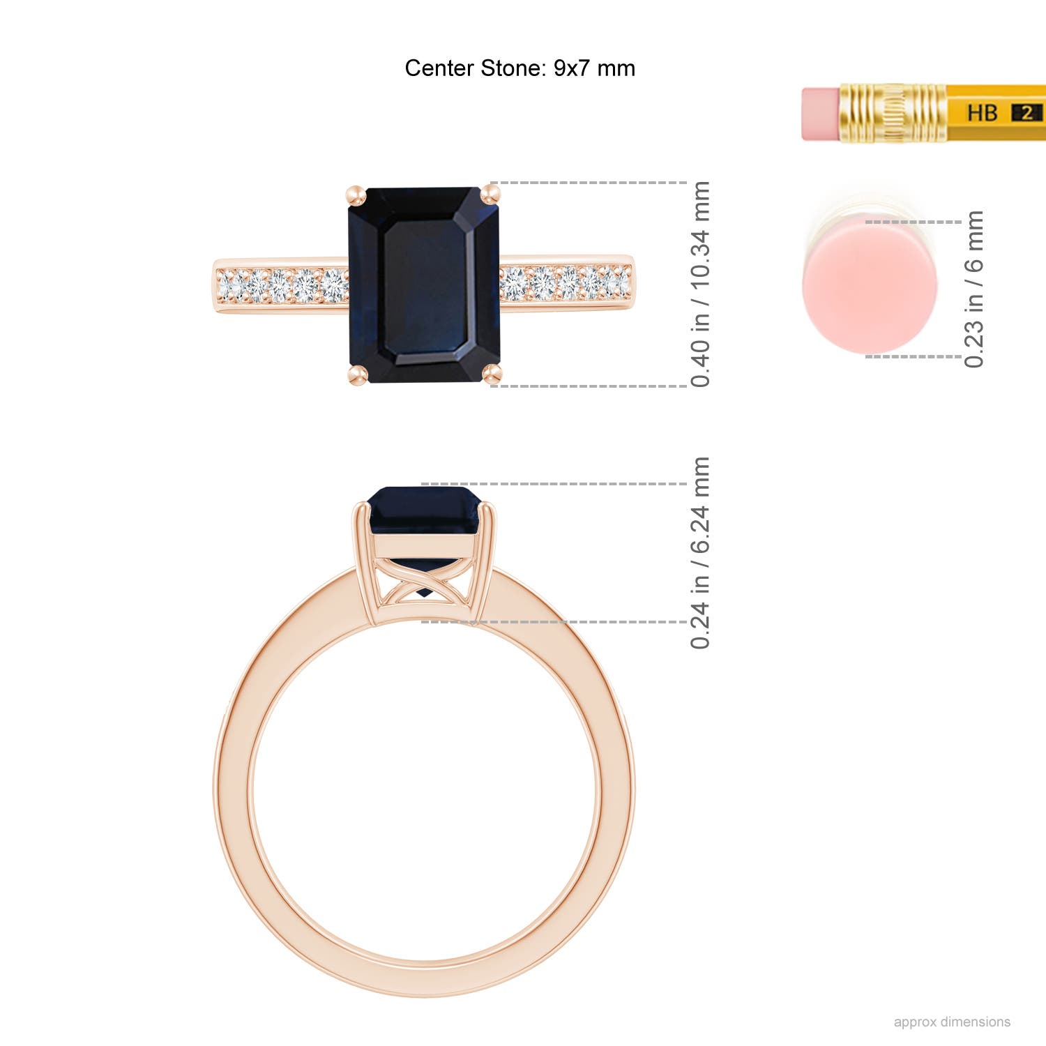 A - Blue Sapphire / 2.59 CT / 14 KT Rose Gold