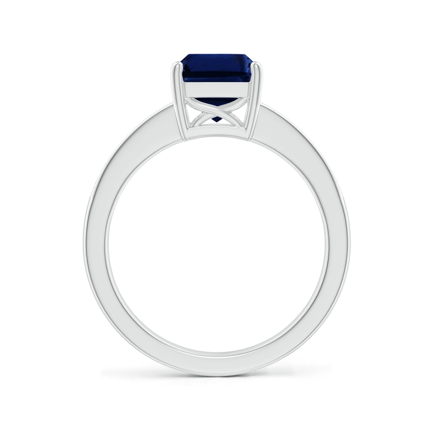 AAA - Blue Sapphire / 2.59 CT / 14 KT White Gold