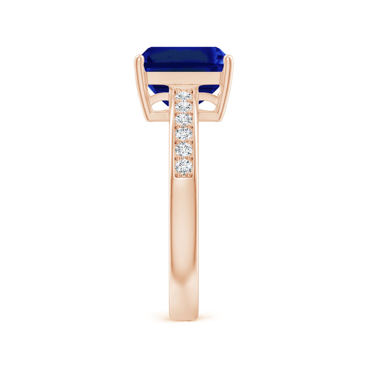 AAAA - Blue Sapphire / 2.59 CT / 14 KT Rose Gold