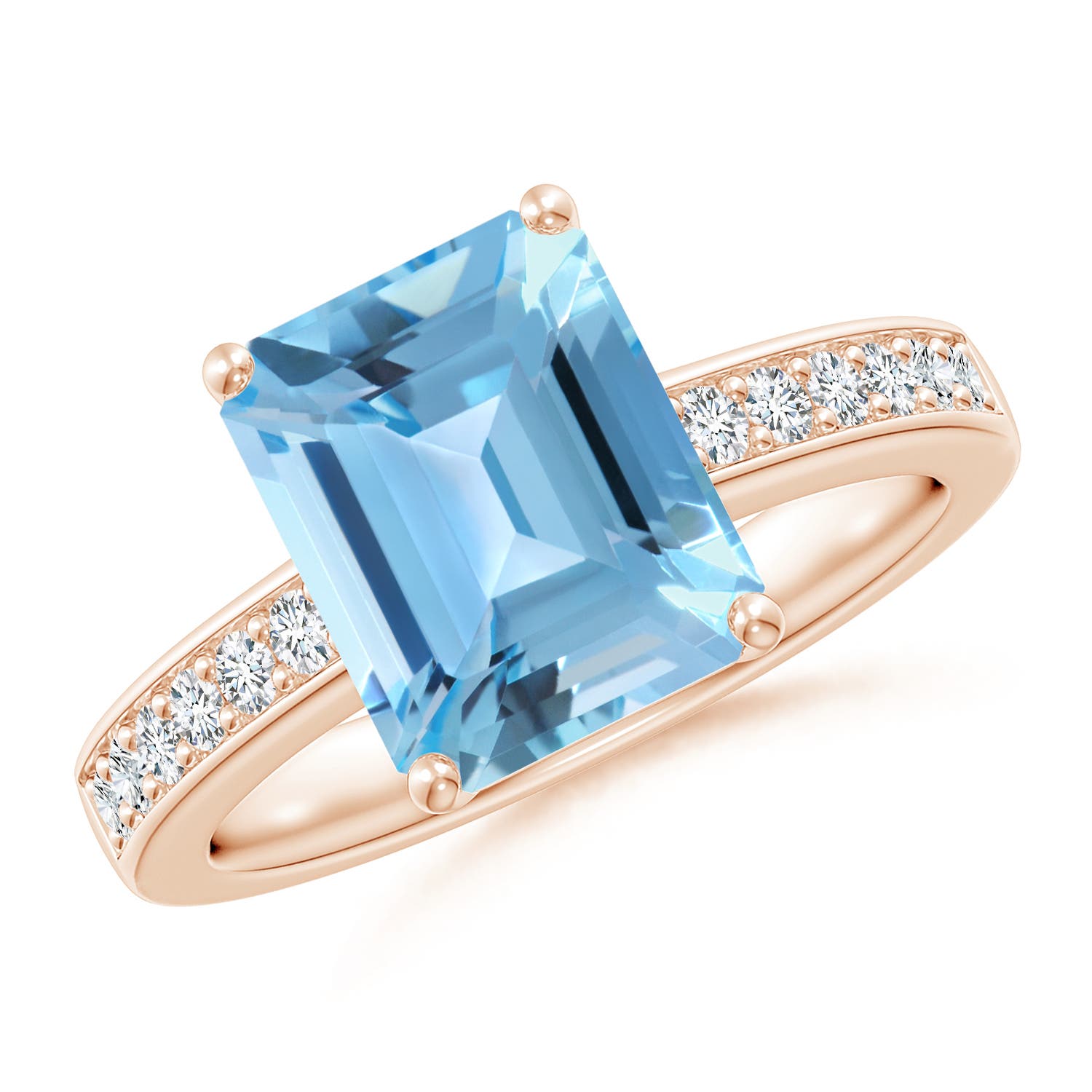 A - Swiss Blue Topaz / 4.17 CT / 14 KT Rose Gold