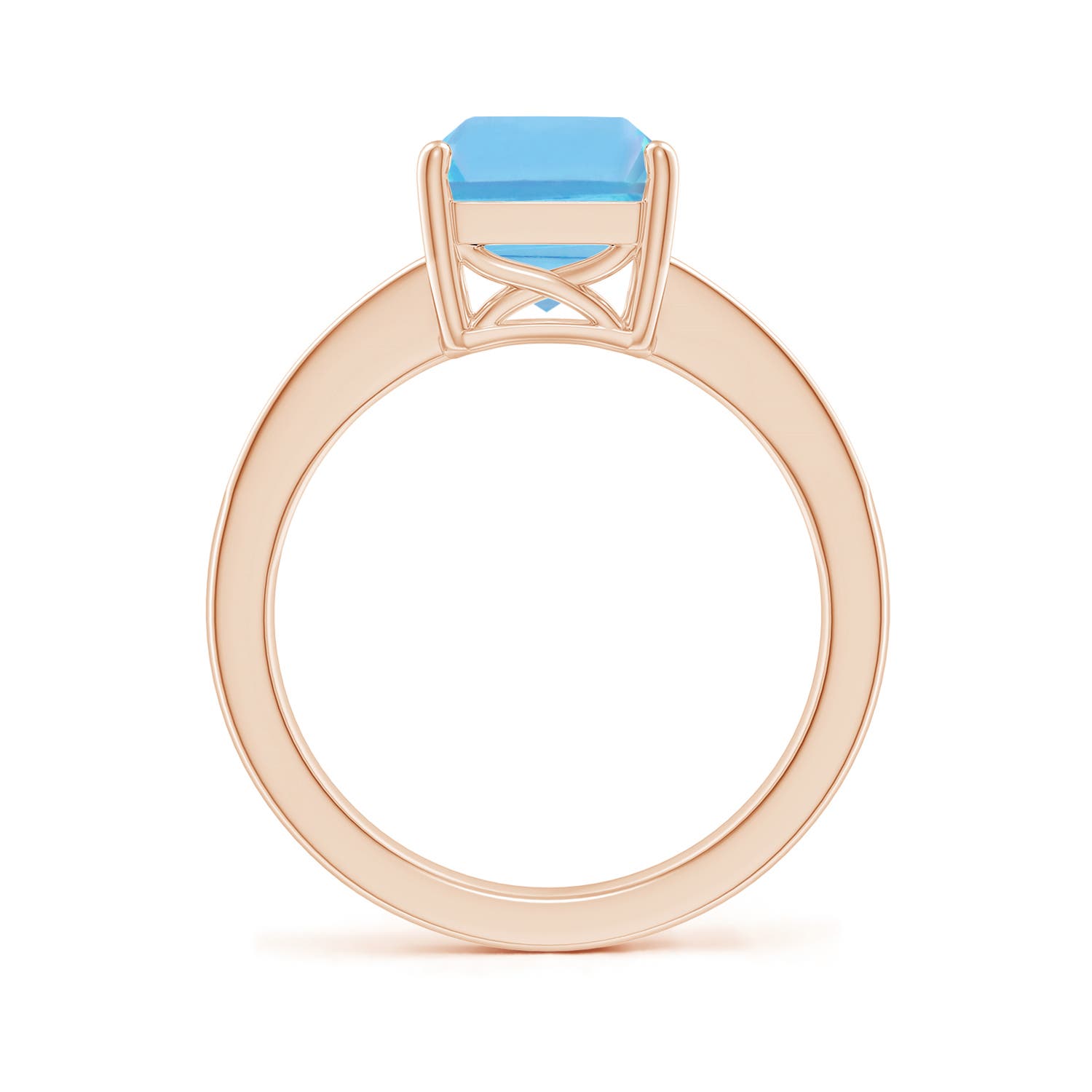 A - Swiss Blue Topaz / 4.17 CT / 14 KT Rose Gold