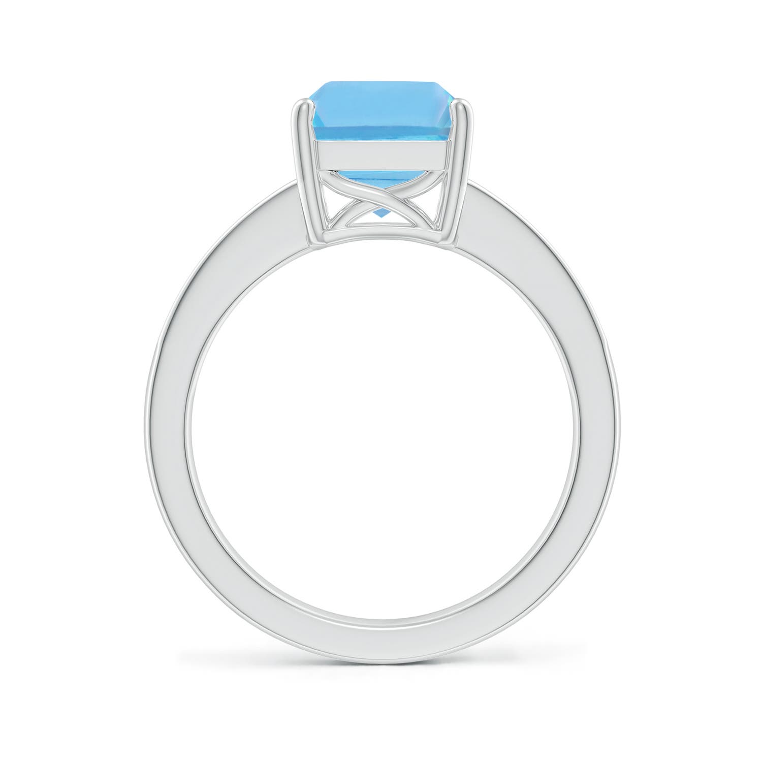 A - Swiss Blue Topaz / 4.17 CT / 14 KT White Gold