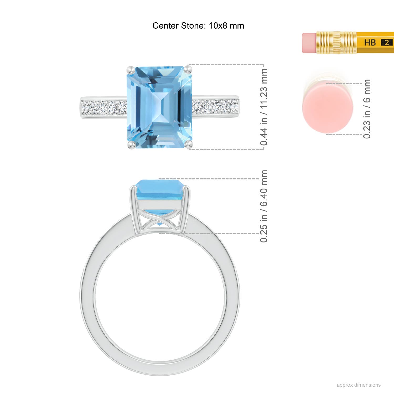 A - Swiss Blue Topaz / 4.17 CT / 14 KT White Gold