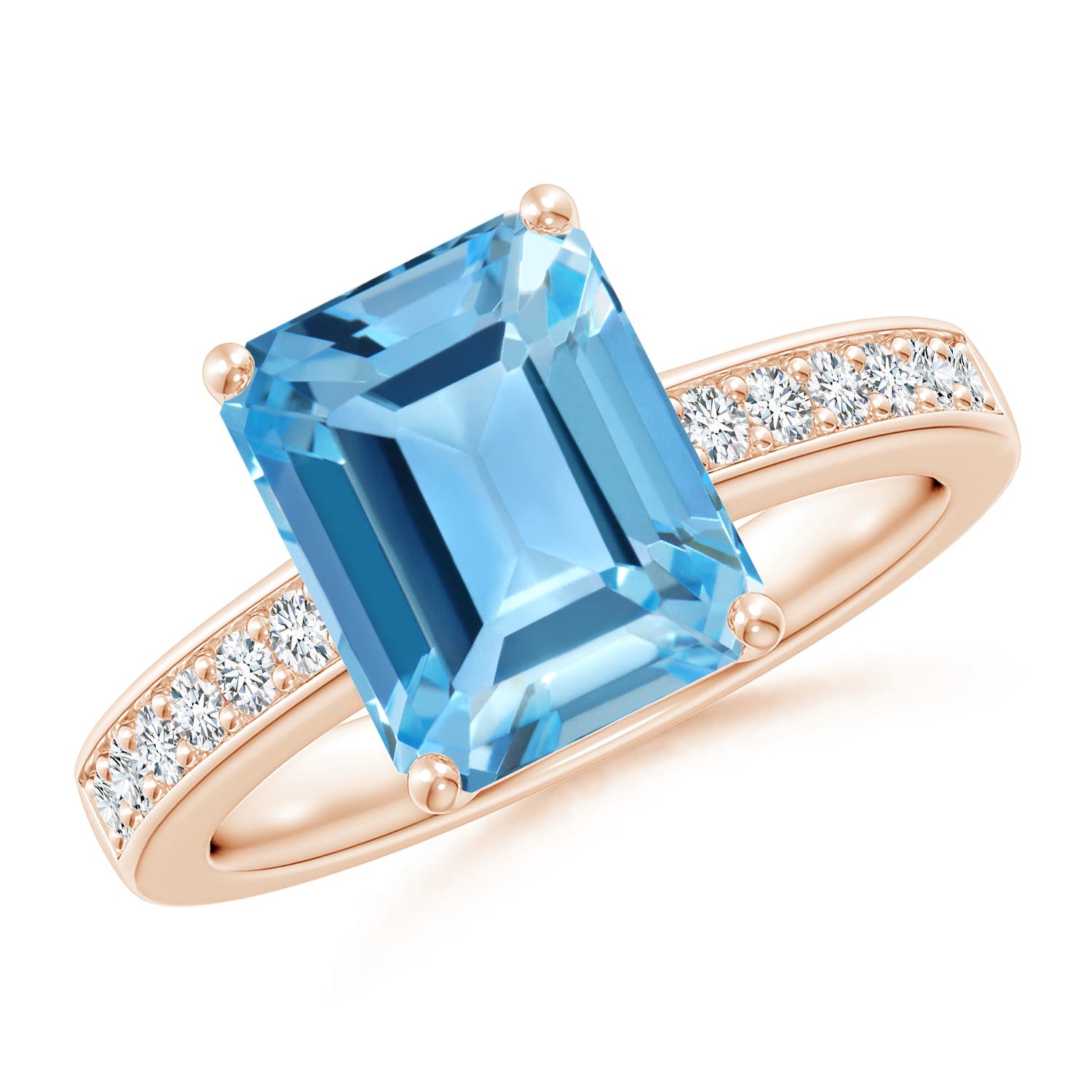 AA - Swiss Blue Topaz / 4.17 CT / 14 KT Rose Gold