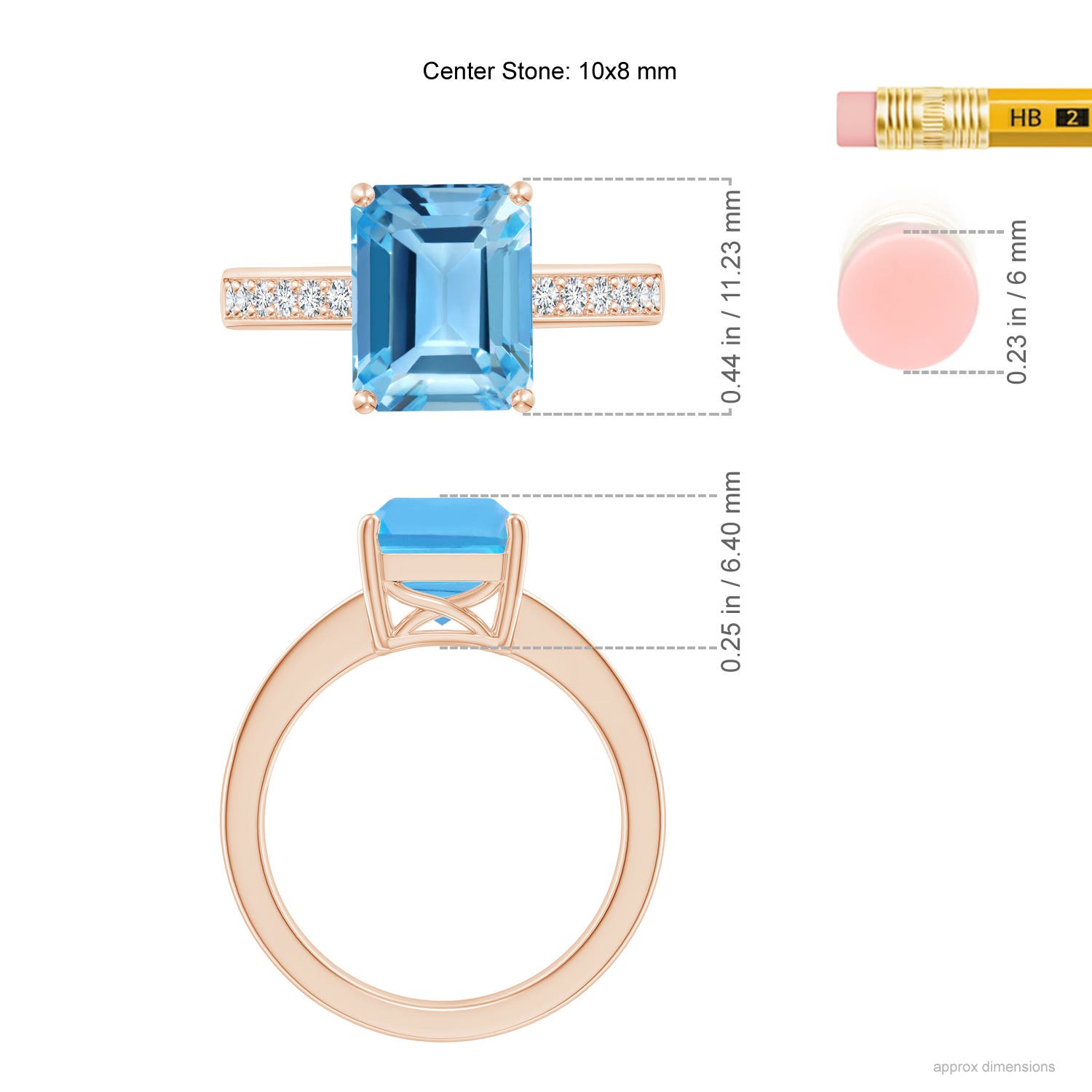 AA - Swiss Blue Topaz / 4.17 CT / 14 KT Rose Gold