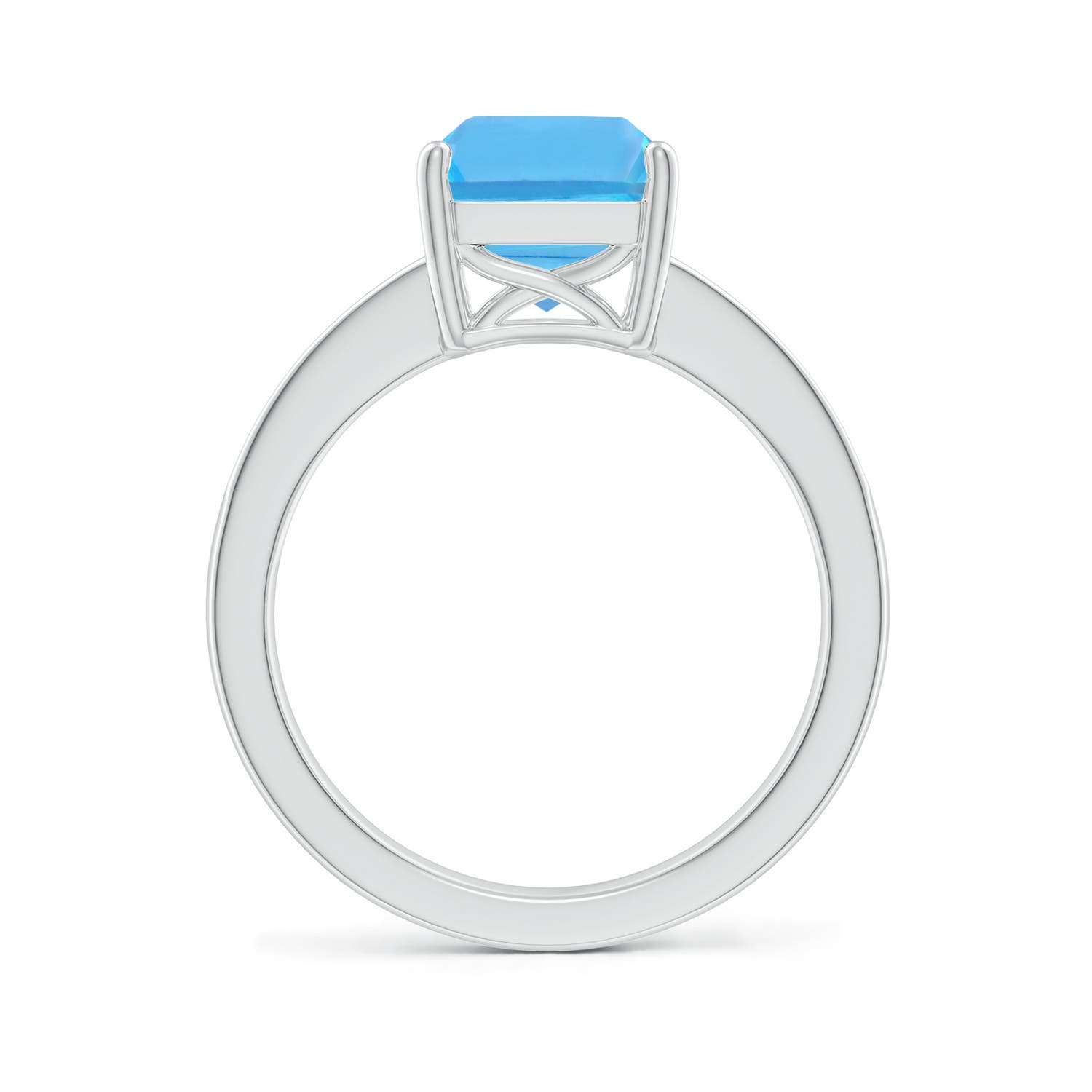 AA - Swiss Blue Topaz / 4.17 CT / 14 KT White Gold