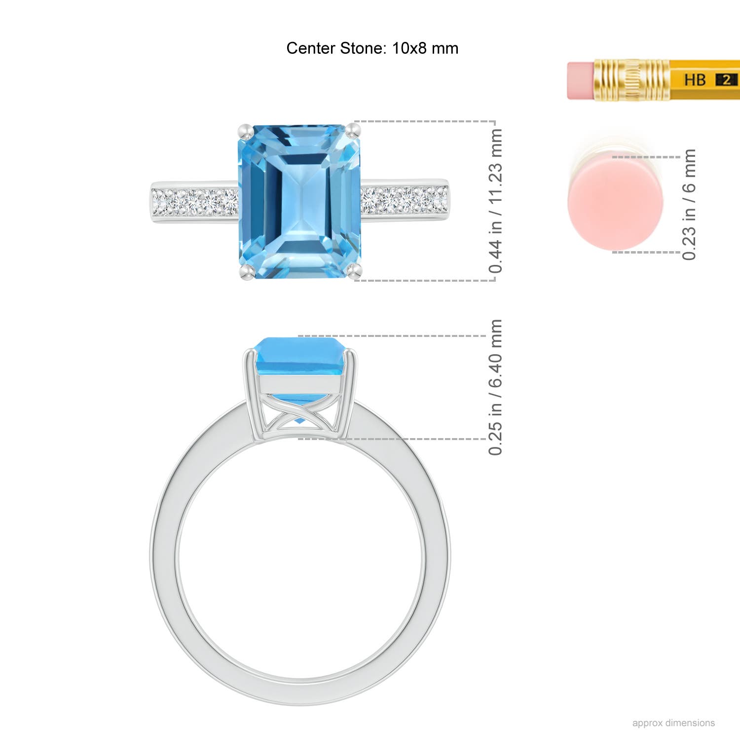 AA - Swiss Blue Topaz / 4.17 CT / 14 KT White Gold