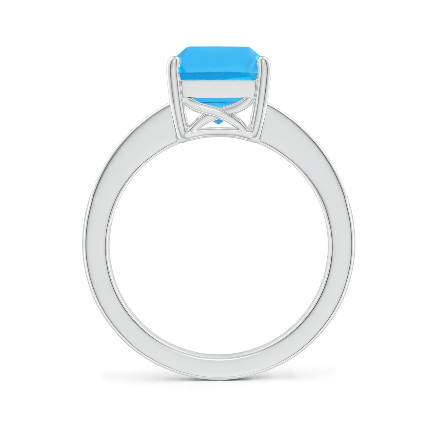 AAA - Swiss Blue Topaz / 4.17 CT / 14 KT White Gold